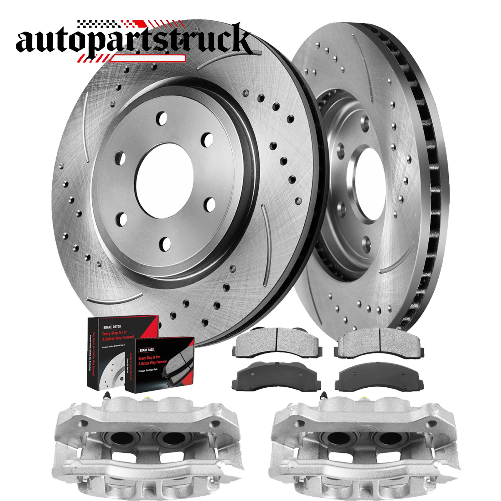 New Front Disc Rotors Brake Calipers Brake Pads for 2012 2013-2020 Ford F-150