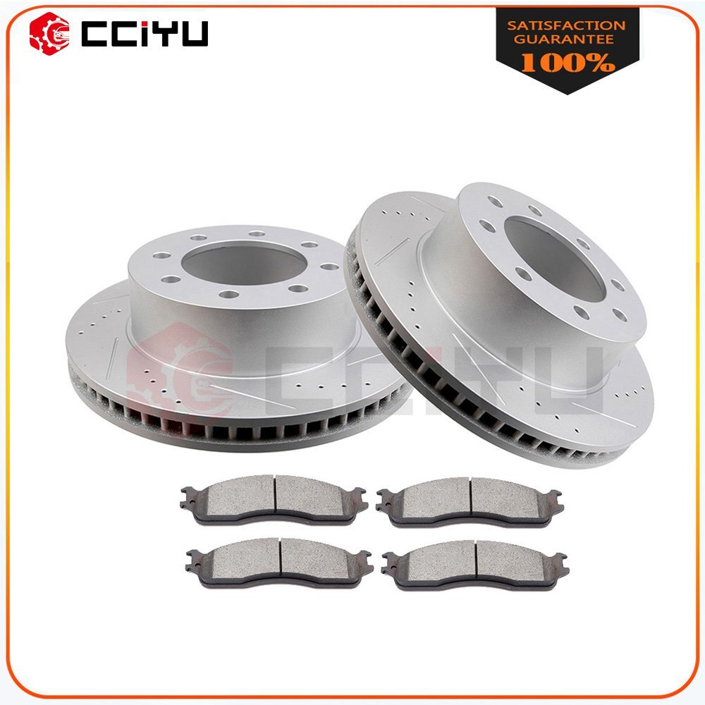 Front Drill Slot Brake Rotors & Metallic Pads For 2003-2008 Dodge Ram 2500 3500