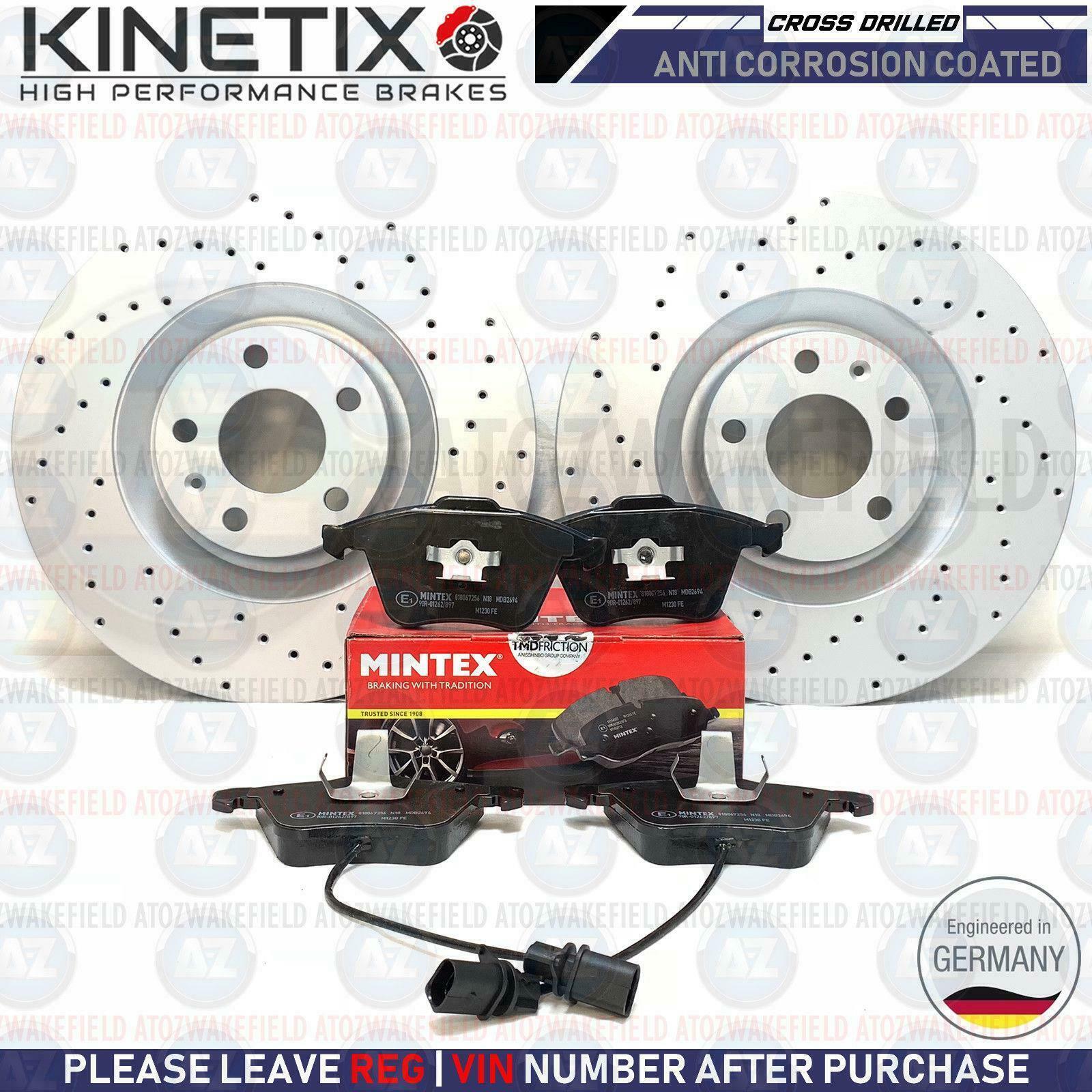 FOR AUDI S4 B6 B7 4.2 V8 FRONT DRILLED PERFORMANCE BRAKE DISCS MINTEX PADS 345mm