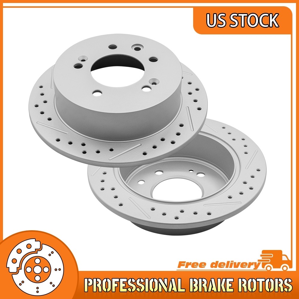 10.31 inch Rear Drilled Brake Rotors For 2007 2008 2009 2010 Hyundai Elantra