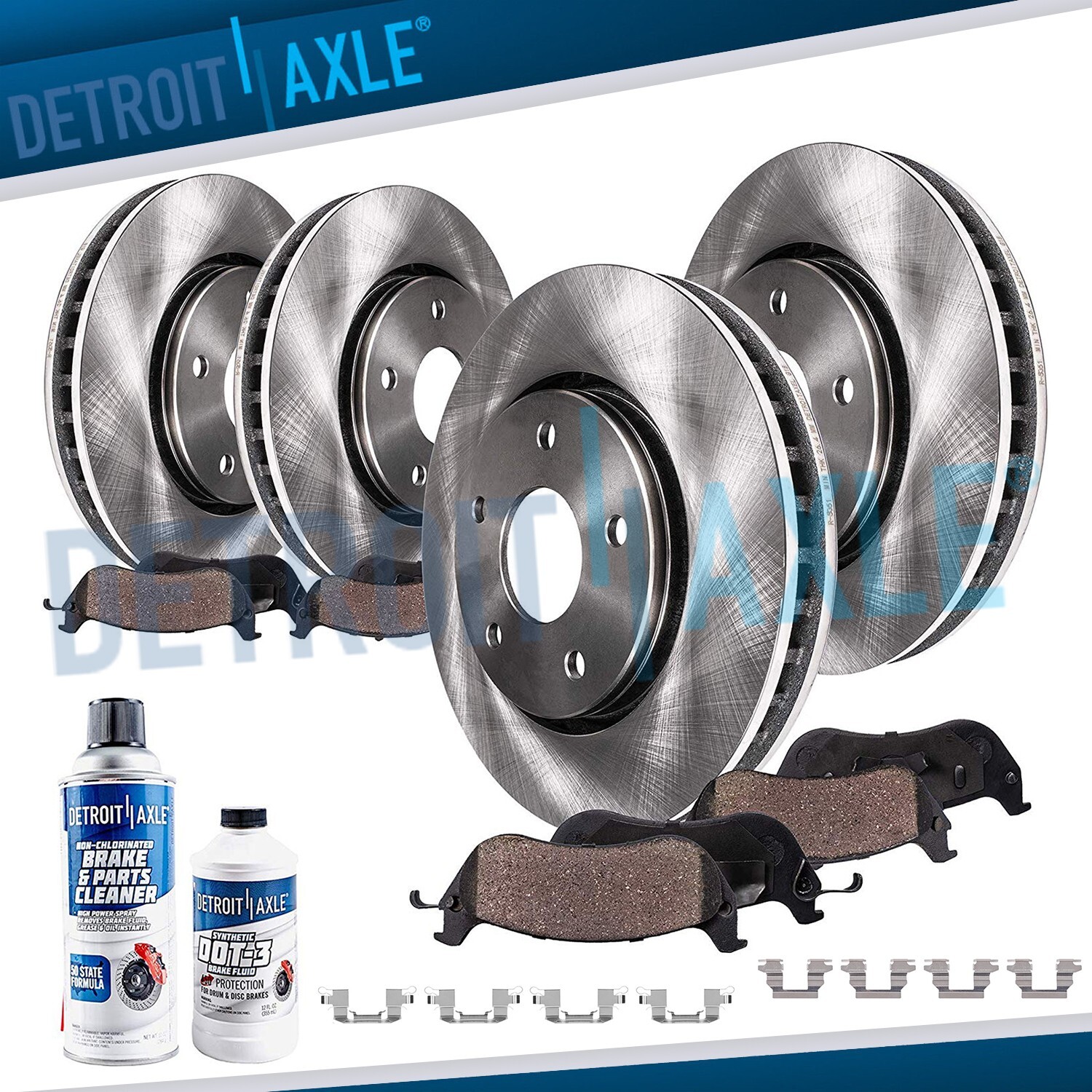 Front & Rear Disc Rotors + Ceramic Brake Pads for 2005 2006 2007 Nissan Murano