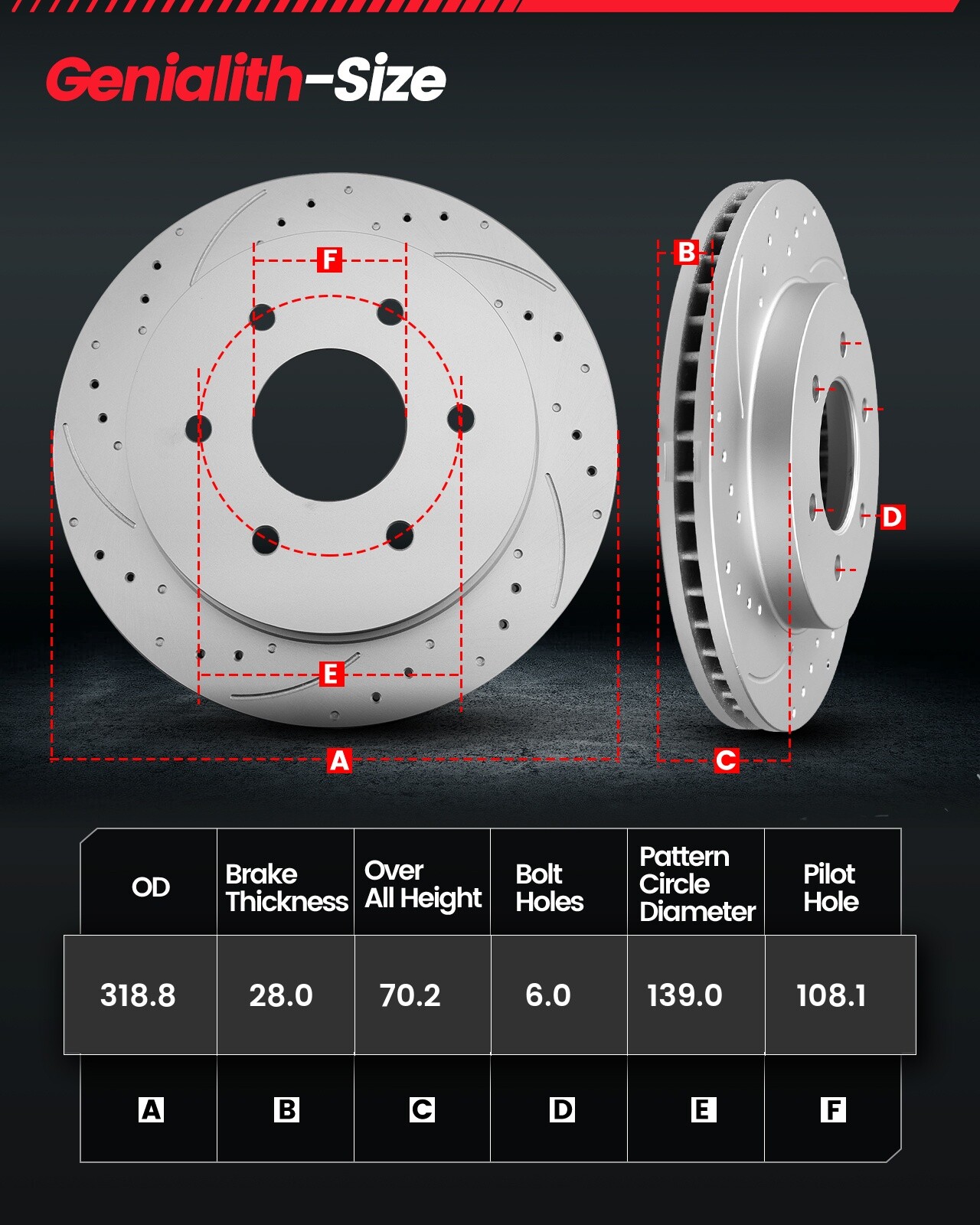 For Toyota Sequoia 2001 – 2007 Front Disc Drilled Rotors + Ceramic Brake Pads
