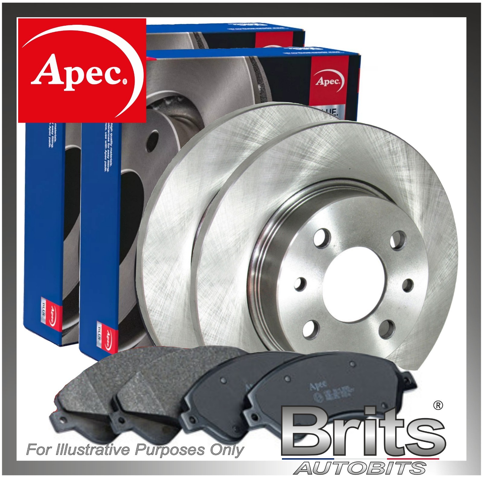 Genuine Apec Blue Rear Brake Discs and Pads for MINI R56 1.4 1.6 2.0 (2006–2013)
