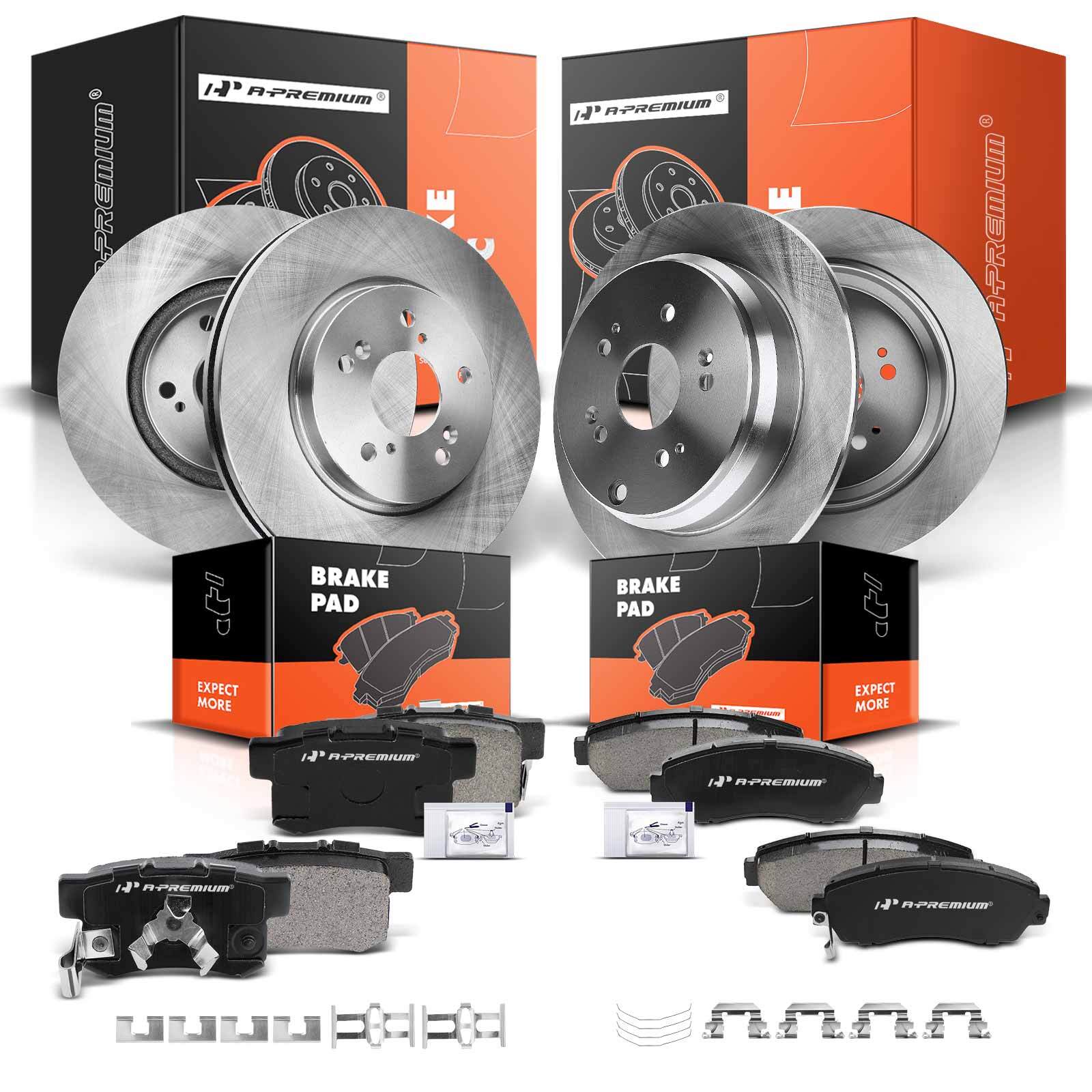 Front & Rear Disc Brake Rotors & Ceramic Brake Pads for Acura RDX Honda CR-V CRV