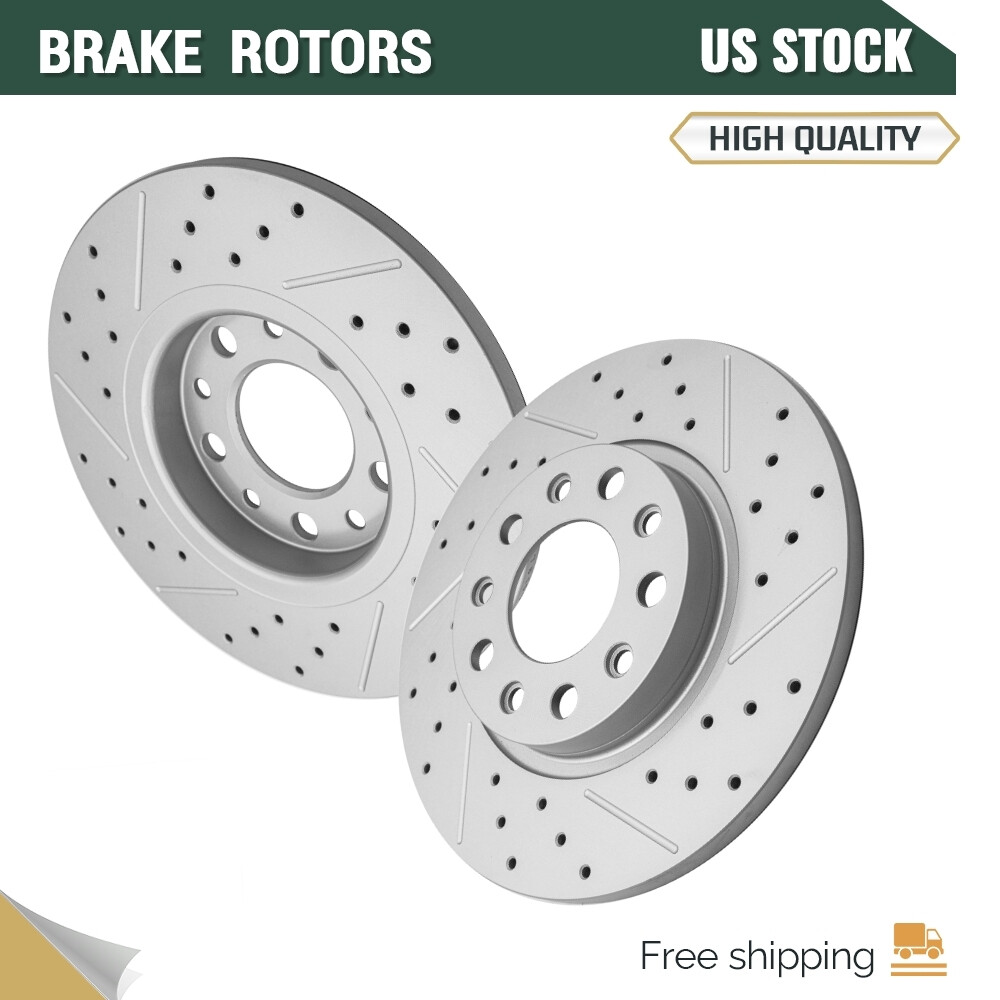 2Pcs Rear Drilled Brake Disc Rotors For 2014-2021 Jeep Cherokee Chrysler 200