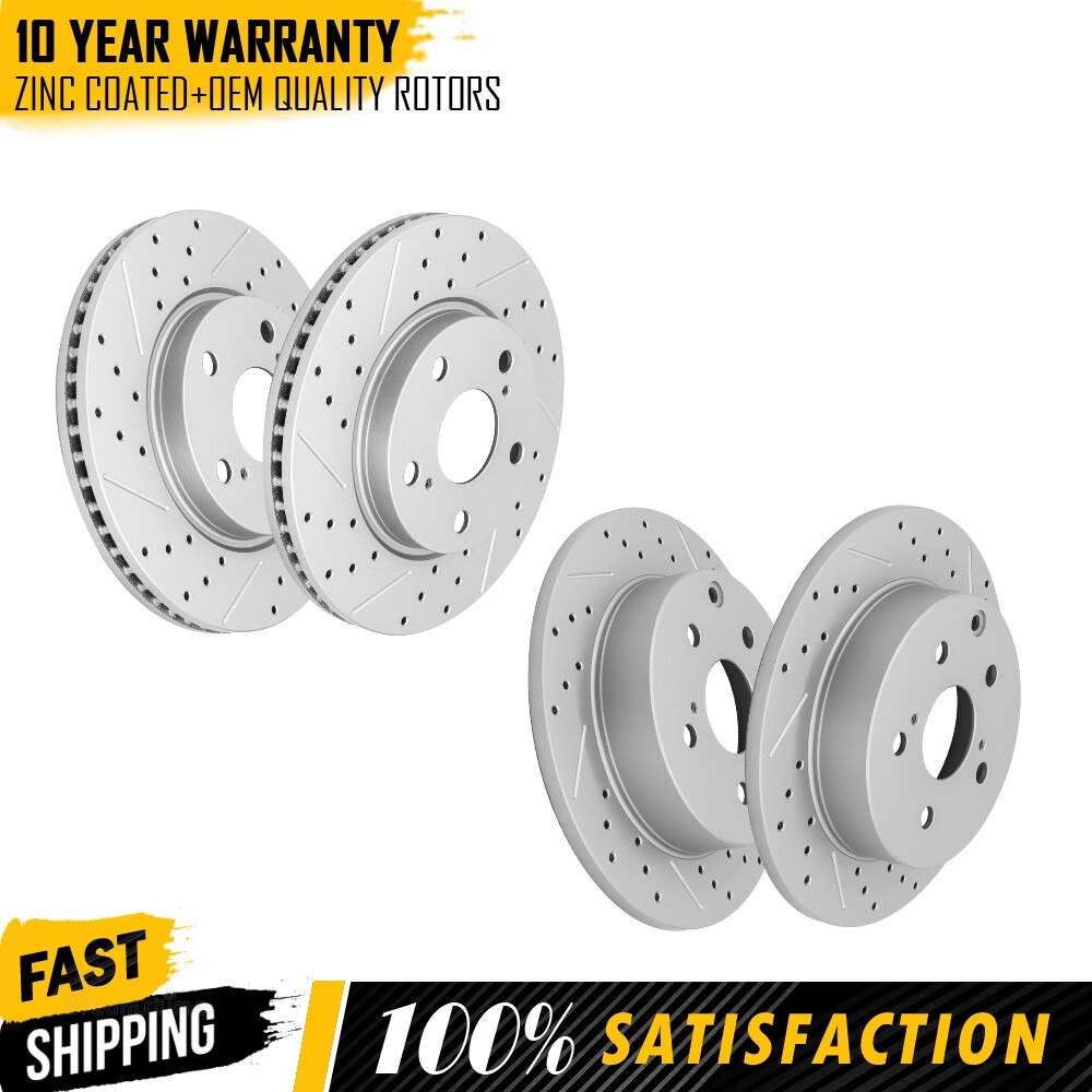4PCS Front & Rear Disc Brake Rotors for 2006 -2018 Toyota Rav4 2010 -2012 HS250H