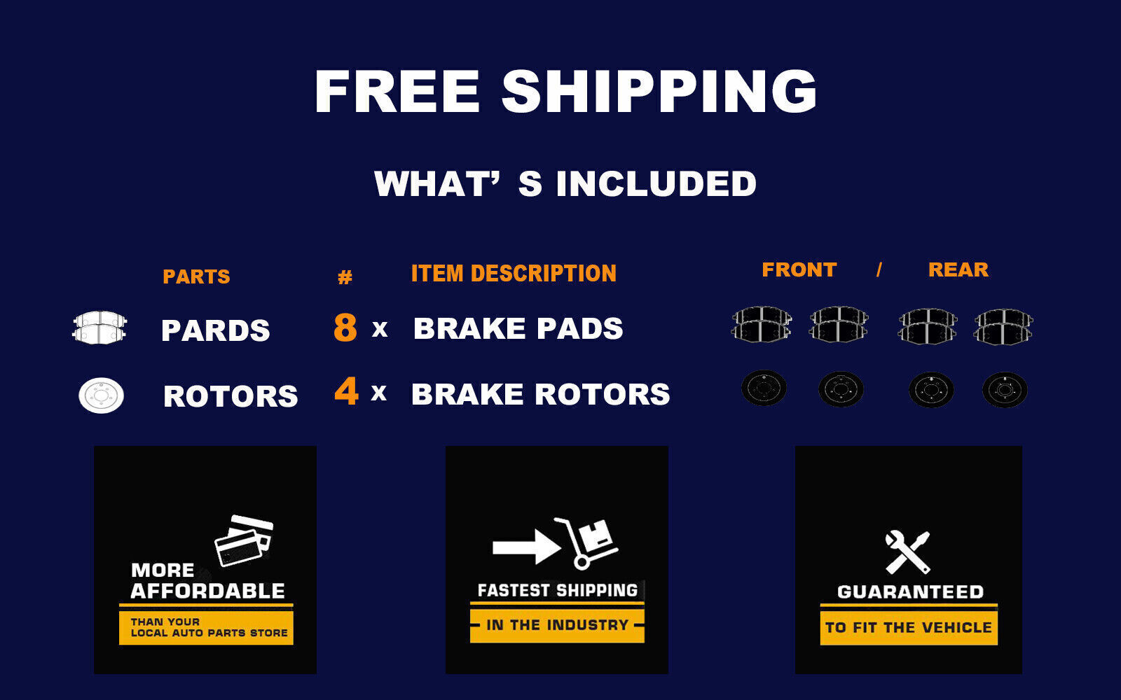 Front Rear Brake Rotors + Ceramic Pads Fit Malibu Cobalt G5 G6 Saturn Aura JL9