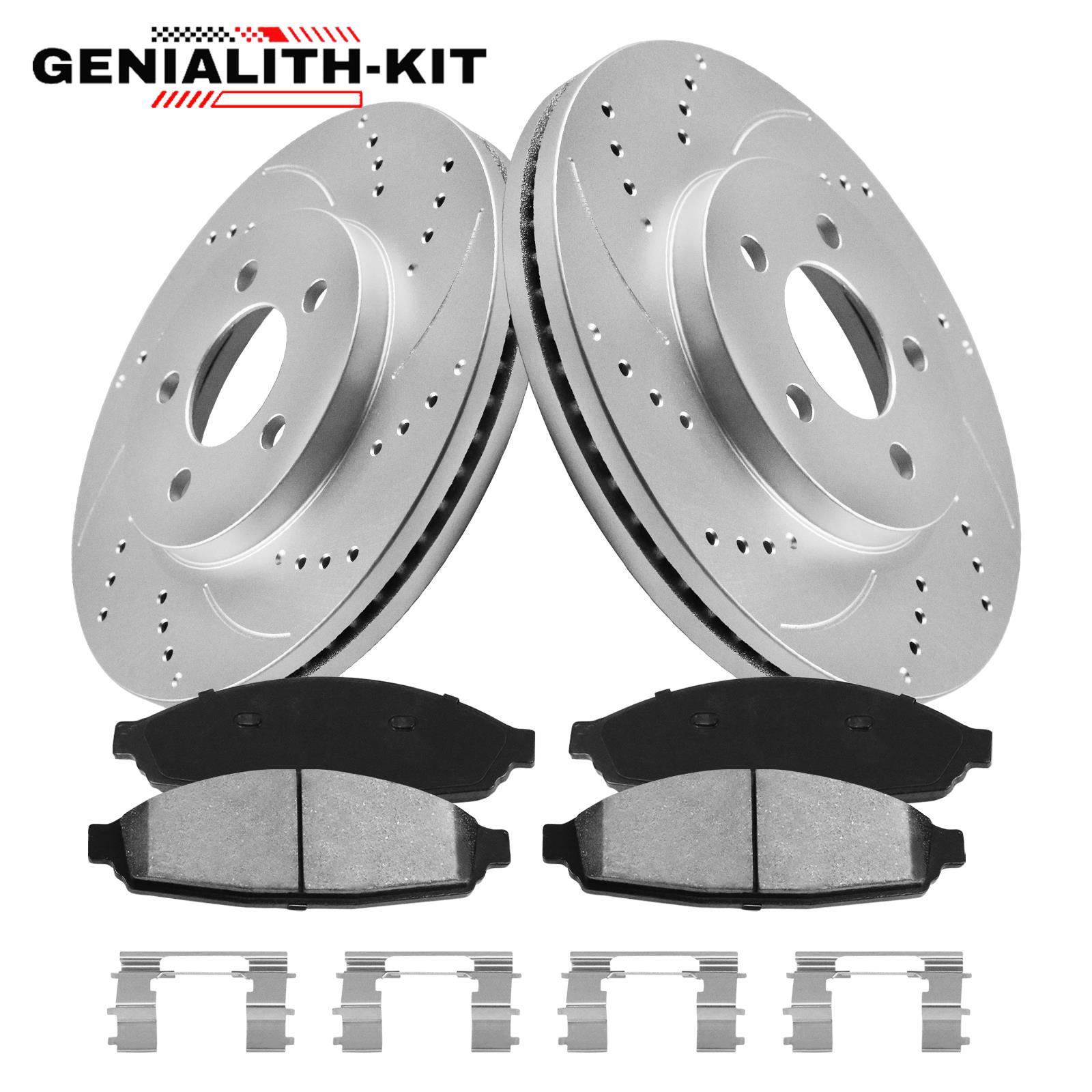 Front Drilled Rotors Ceramic Brake Pads for 2002-2005 Ford Explorer Mountaineer
