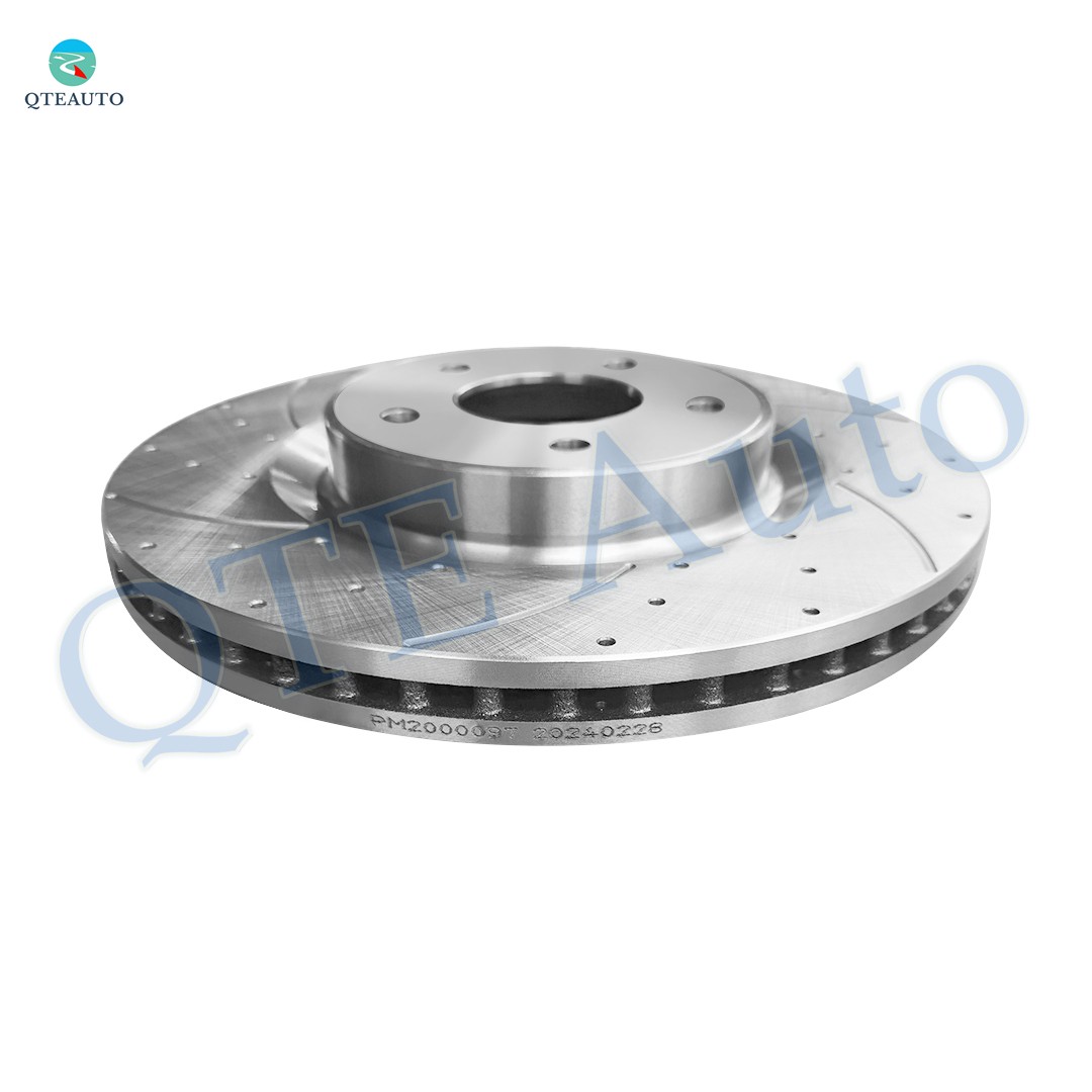 6P Front 320mm Drilled Brake Rotors-Ceramic Brake Pad For 2017-2019 Infiniti Q60