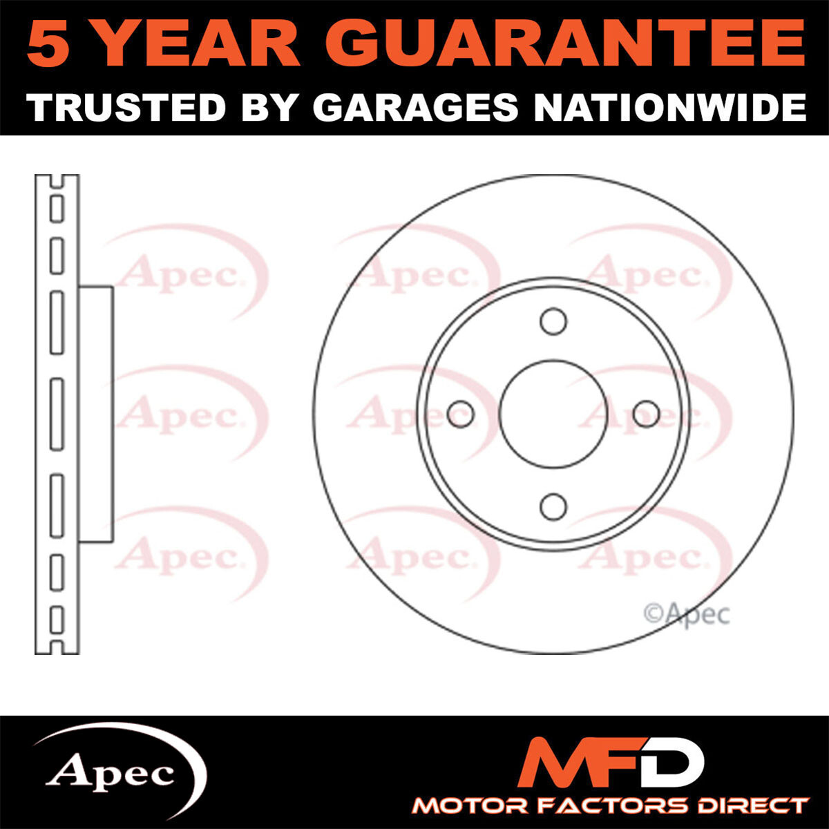 Fits Ford Fiesta 2005-2008 2.0 Apec Front Brake Disc 1445625