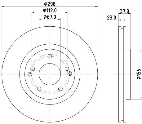 2X Mintex MDC3006C Front Brake Discs 298mm Vented Fits Kg Mobility Ssangyong Xlv