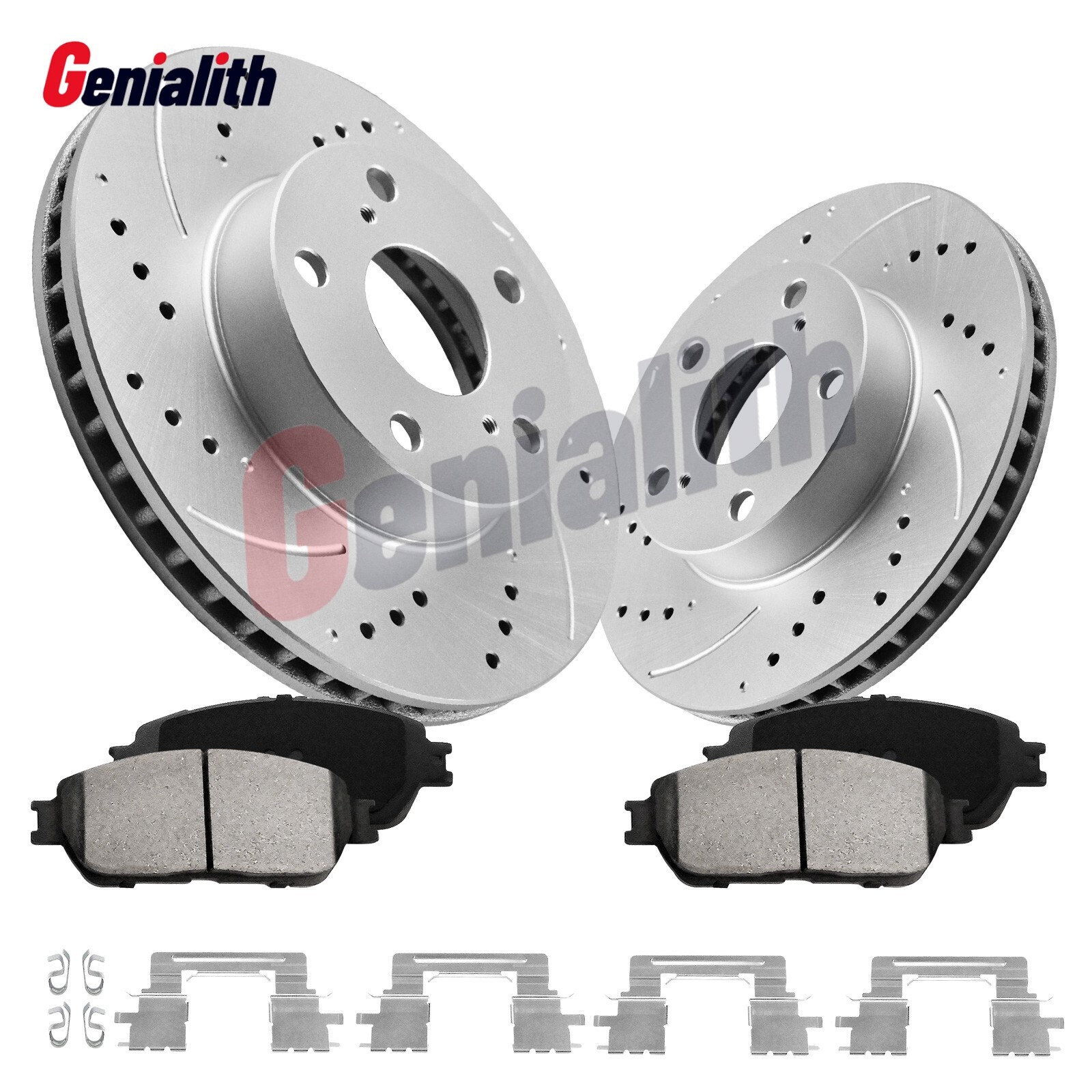 Front Drilled Brake Rotors Ceramic Pads Kit For Toyota Tacoma 2005 2006- 2015