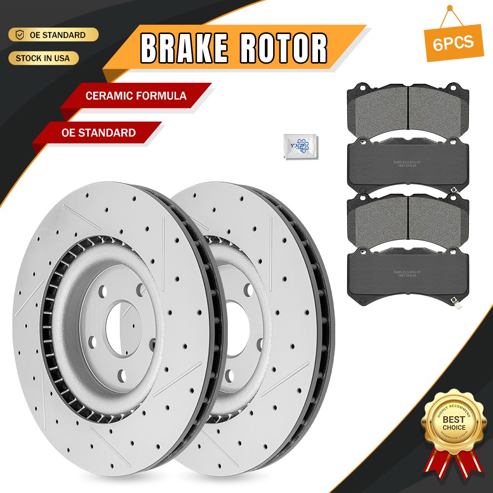 Front Disc Brake Rotors Ceramic Pads for 2018-20 Jeep Grand Cherokee Durango SRT