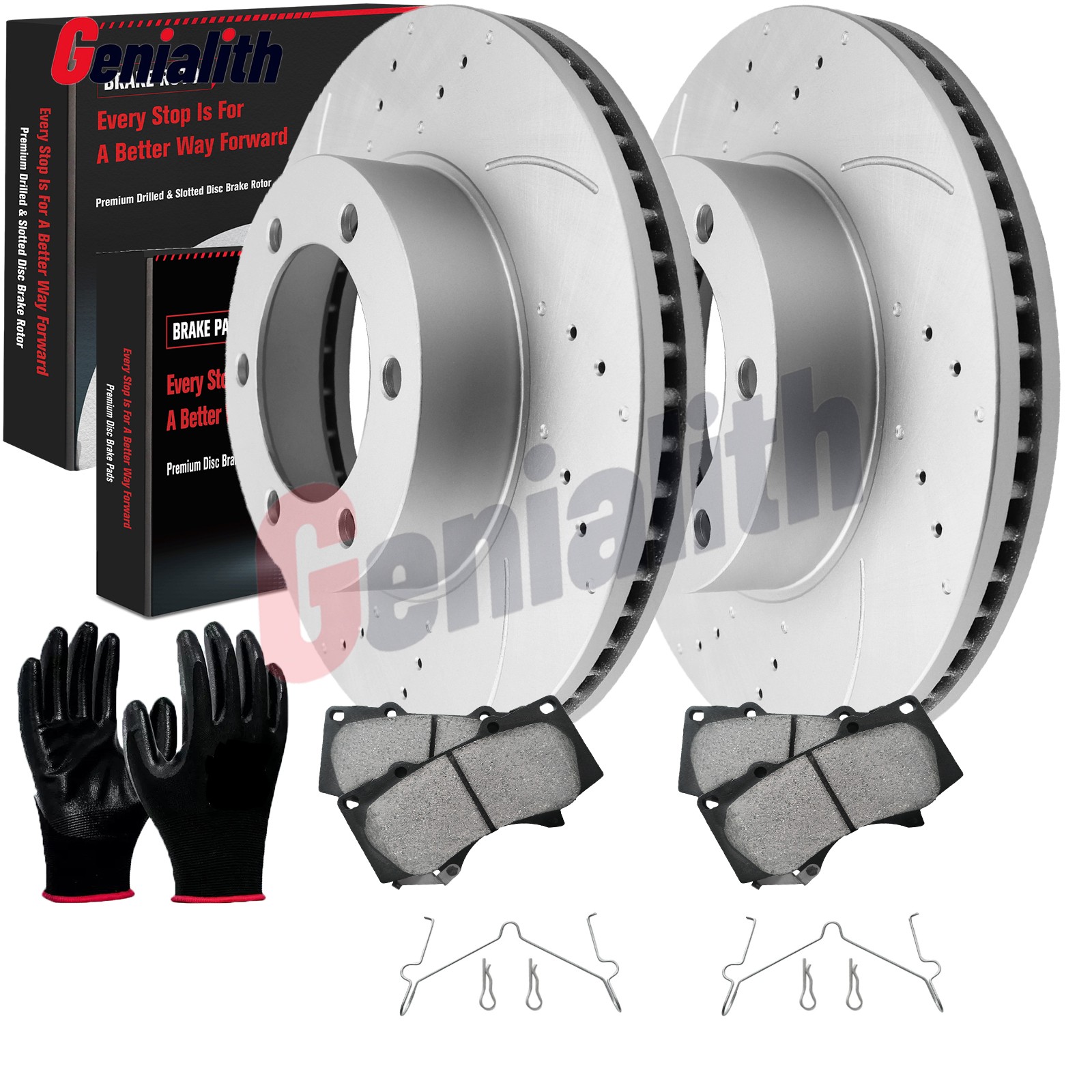 Front Disc Rotors + Ceramic Brake Pads for 2000 – 2006 Toyota Tundra Sequoia