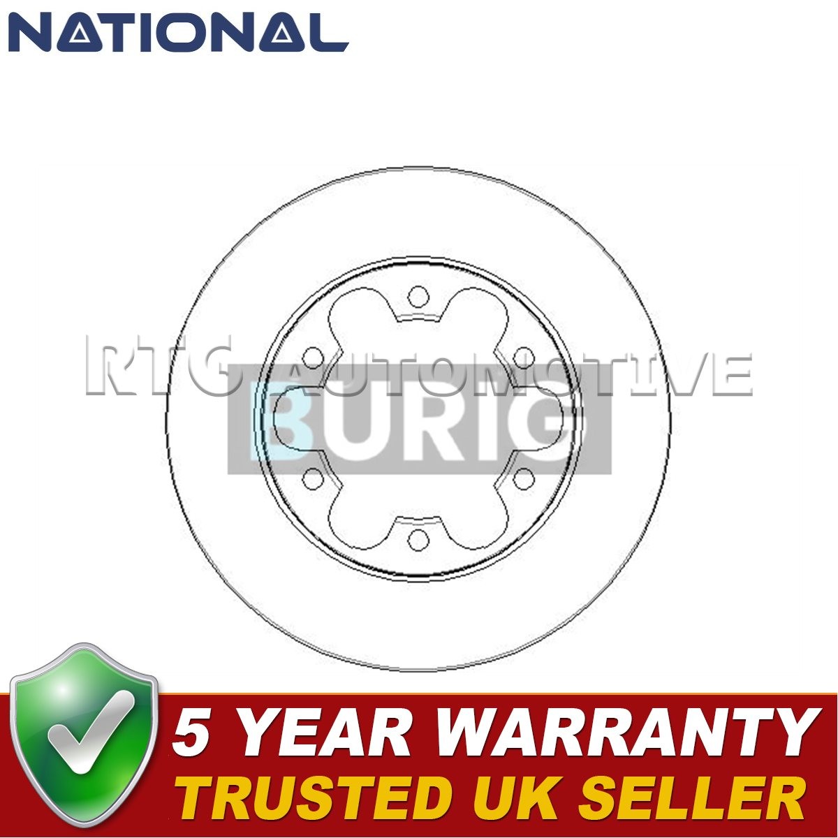 Burig Rear Brake Disc Fits Ford Transit 2013- 2.0 D 2.2 dCi B010245