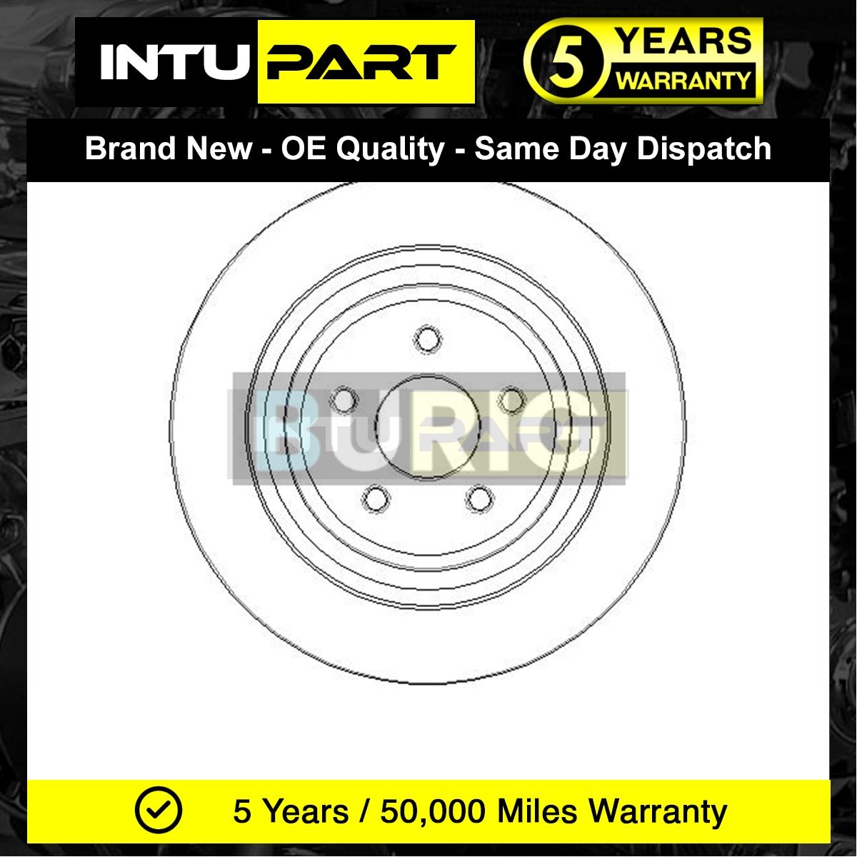 Fits Ford Kuga 2012-2019 Mondeo 2014- + Other Models Intupart Rear Brake Disc