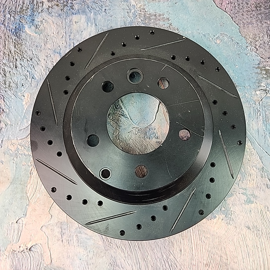 DFC 633-74048L Brake Rotor For Touareg Q7 LH Rear Drilled Slotted Black Zinc NOS