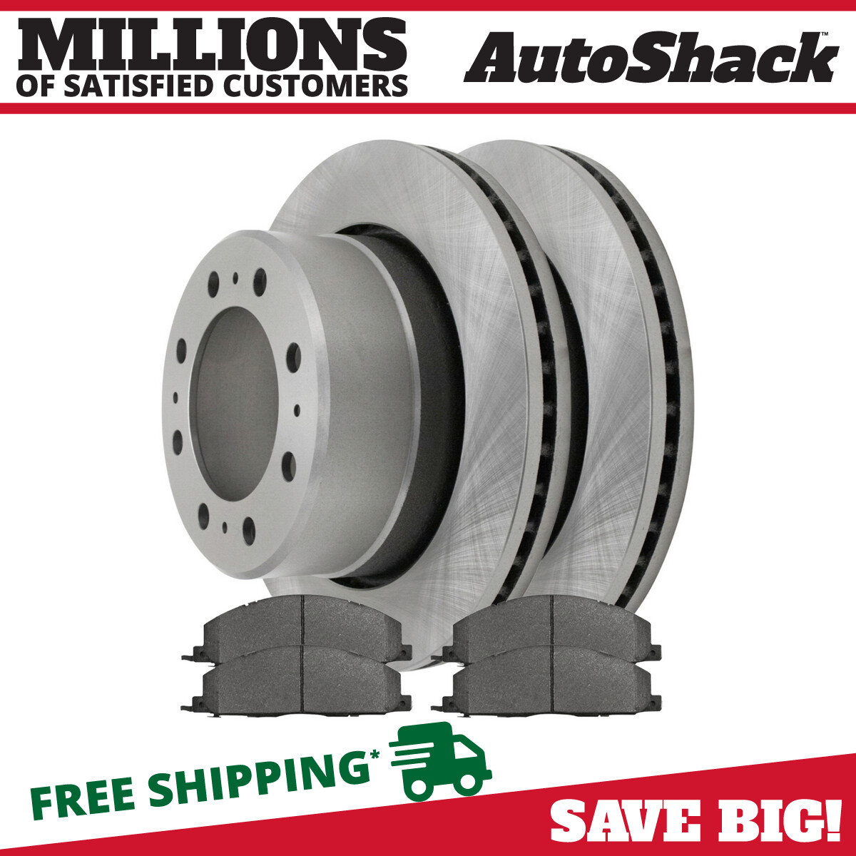 Rear Brake Rotors & Pads for 2009-2018 Ram 2500 3500 5.7L 5.9L 6.4L 6.7L V8