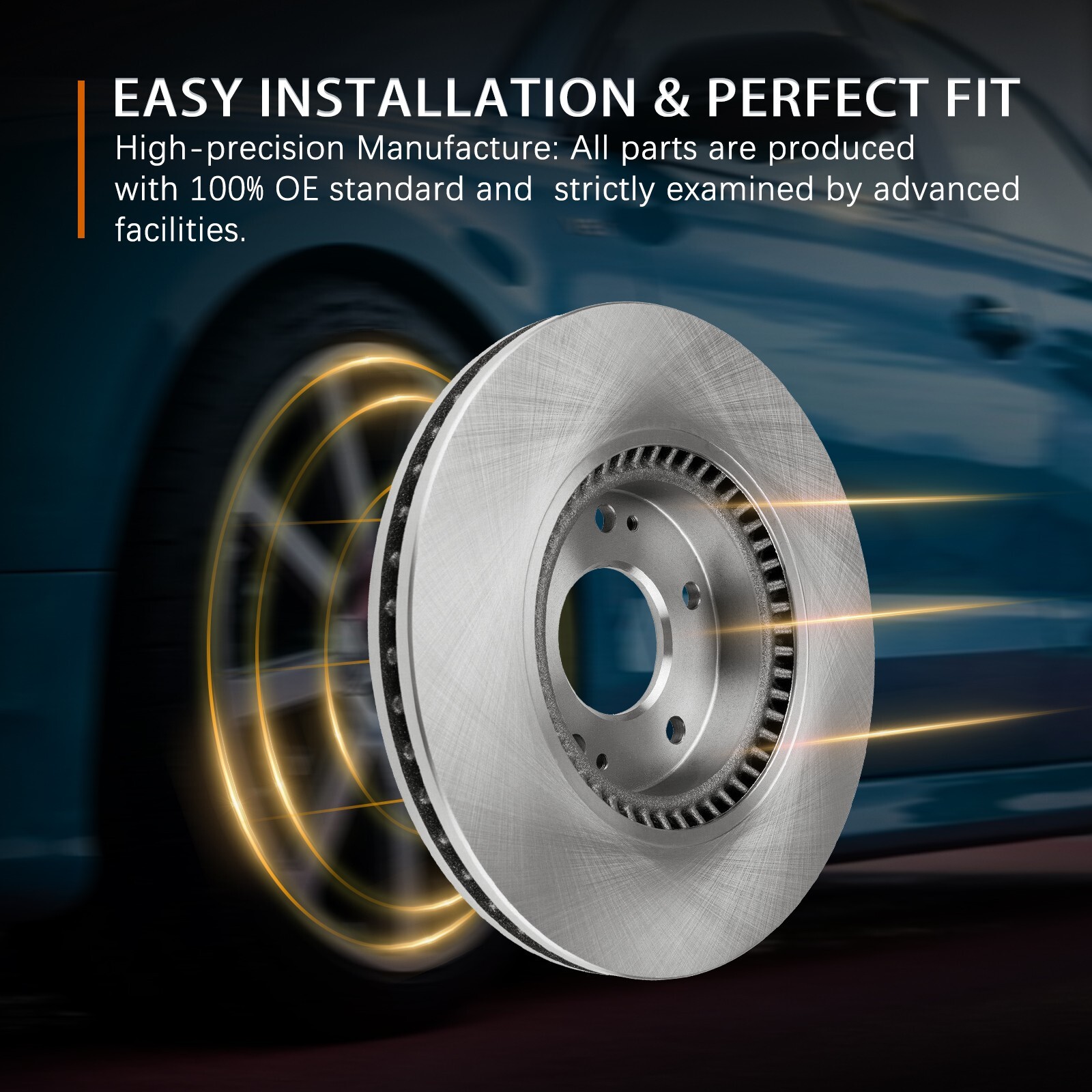 Front Disc Brake Rotors Vented for Rogue Select Sentra Nissan- 296 mm