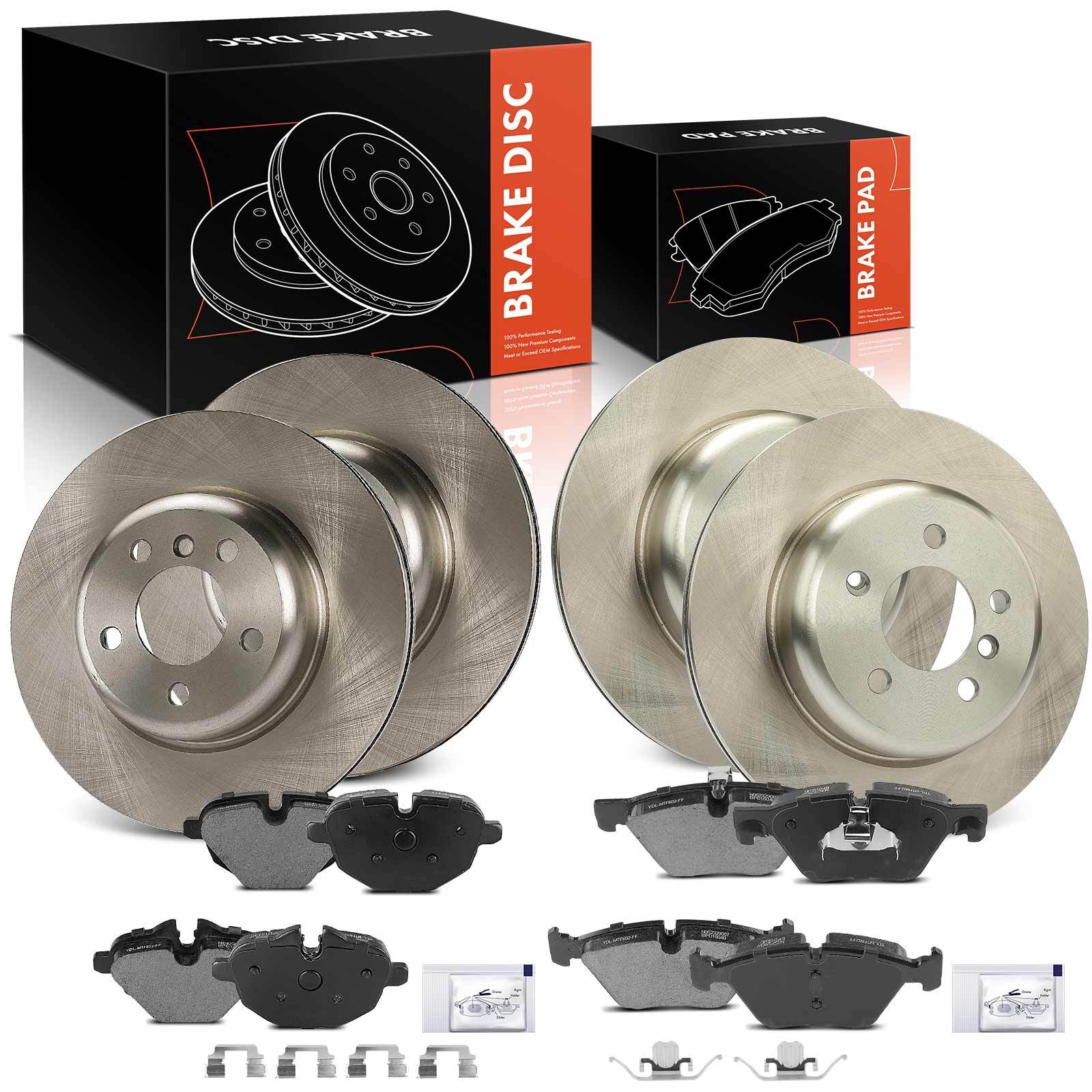 12Pcs Disc Brake Rotors & Brake Pads for BMW F10 528i 528i xDrive Front & Rear