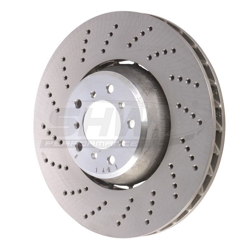 SHW Performance Left Front Cross-Drilled Brake Rotor for BMW M5 & M6 2006-2010