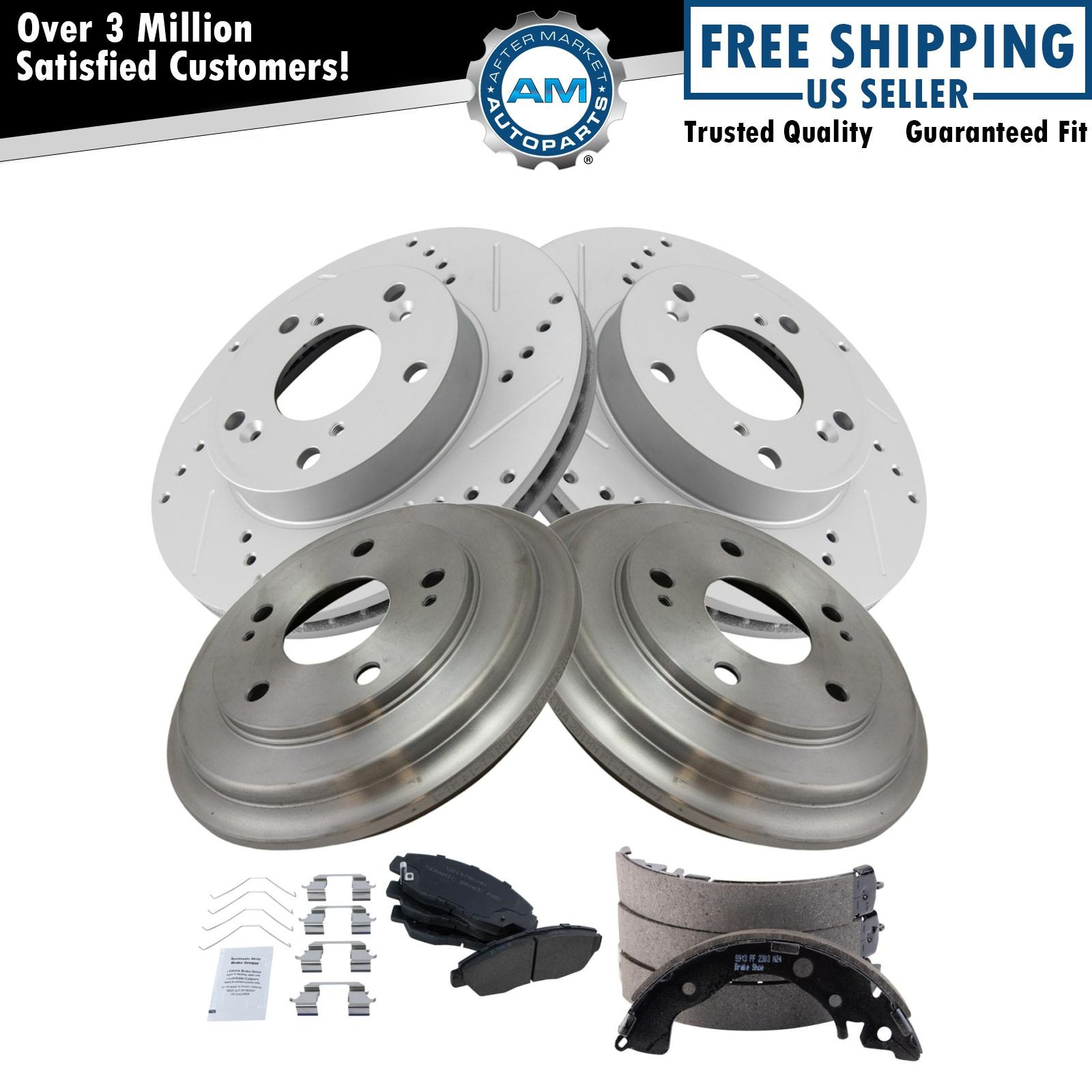 Brake Pad & Rotor,Shoe & Drum Kit Fits 2012-2015 Honda Civic