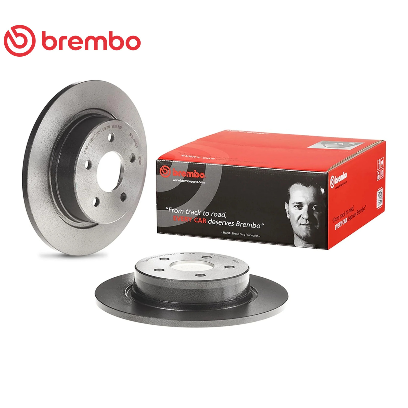 (2-Pack) Brembo Rear Disc Brake Rotors 08.B439.11 for Acura TSX 04-08