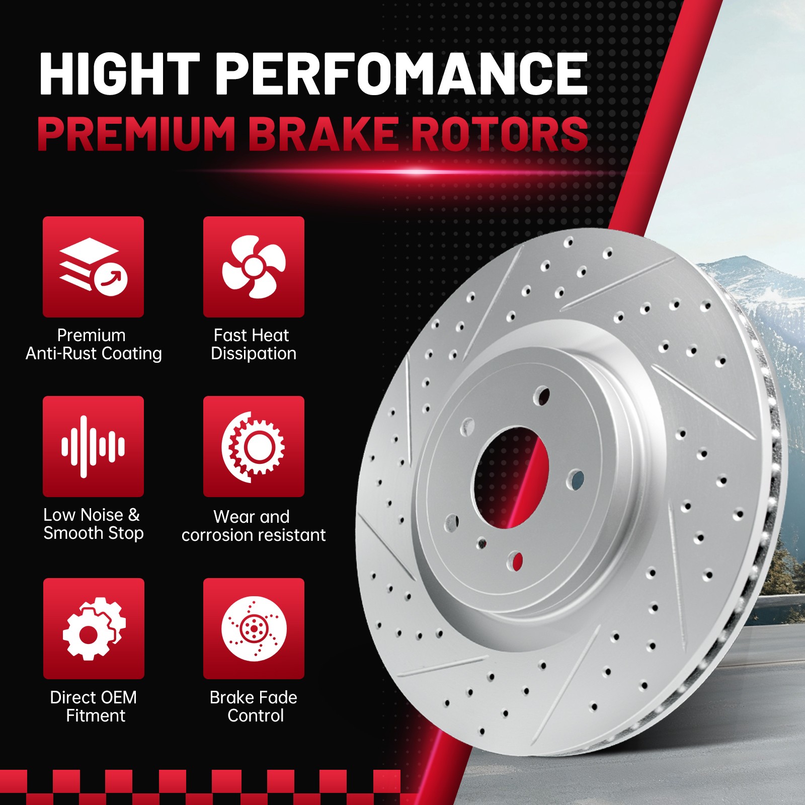 Front Rear Brake Rotors Brake Pads for Chevy Silverado GMC Sierra 1500 Tahoe