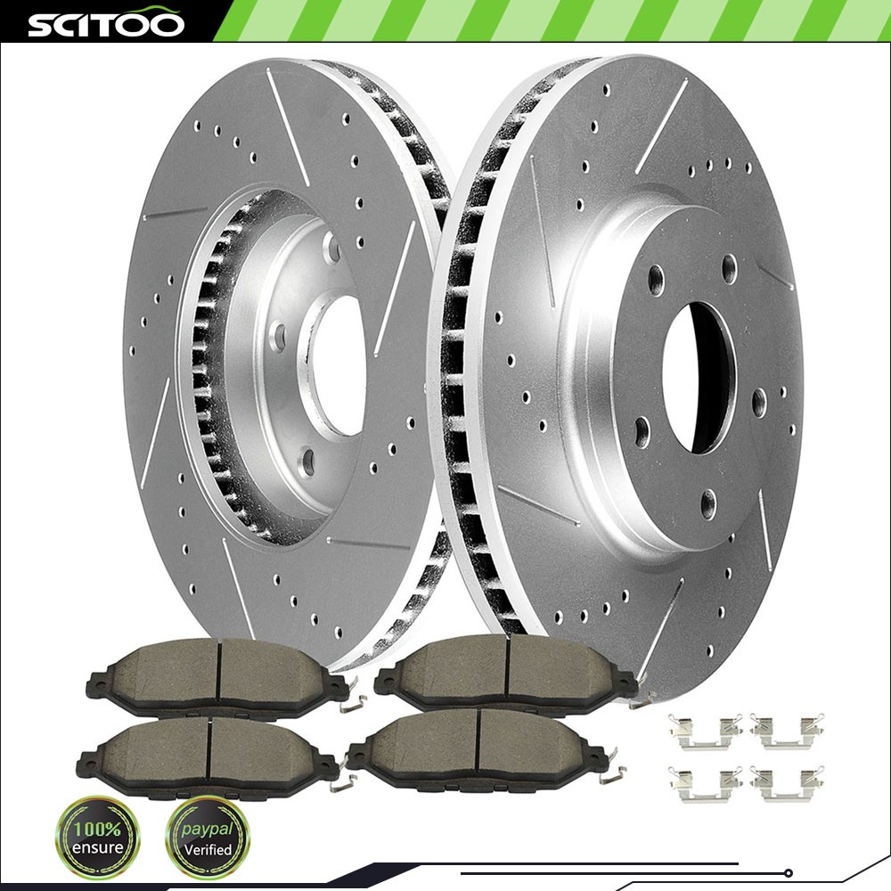 For Nissan PATHFINDER FROM 11/15 Front Brake Ceramic Pad Drill Slot Rotor