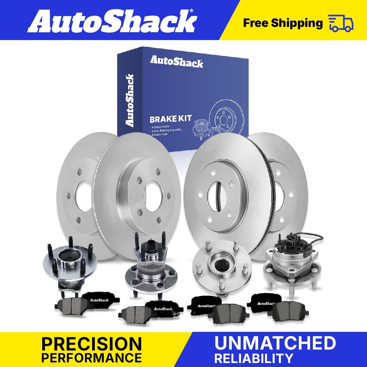 Front Rear Brake Rotors Pads Wheel Hub Kit for Chevy Malibu 2008