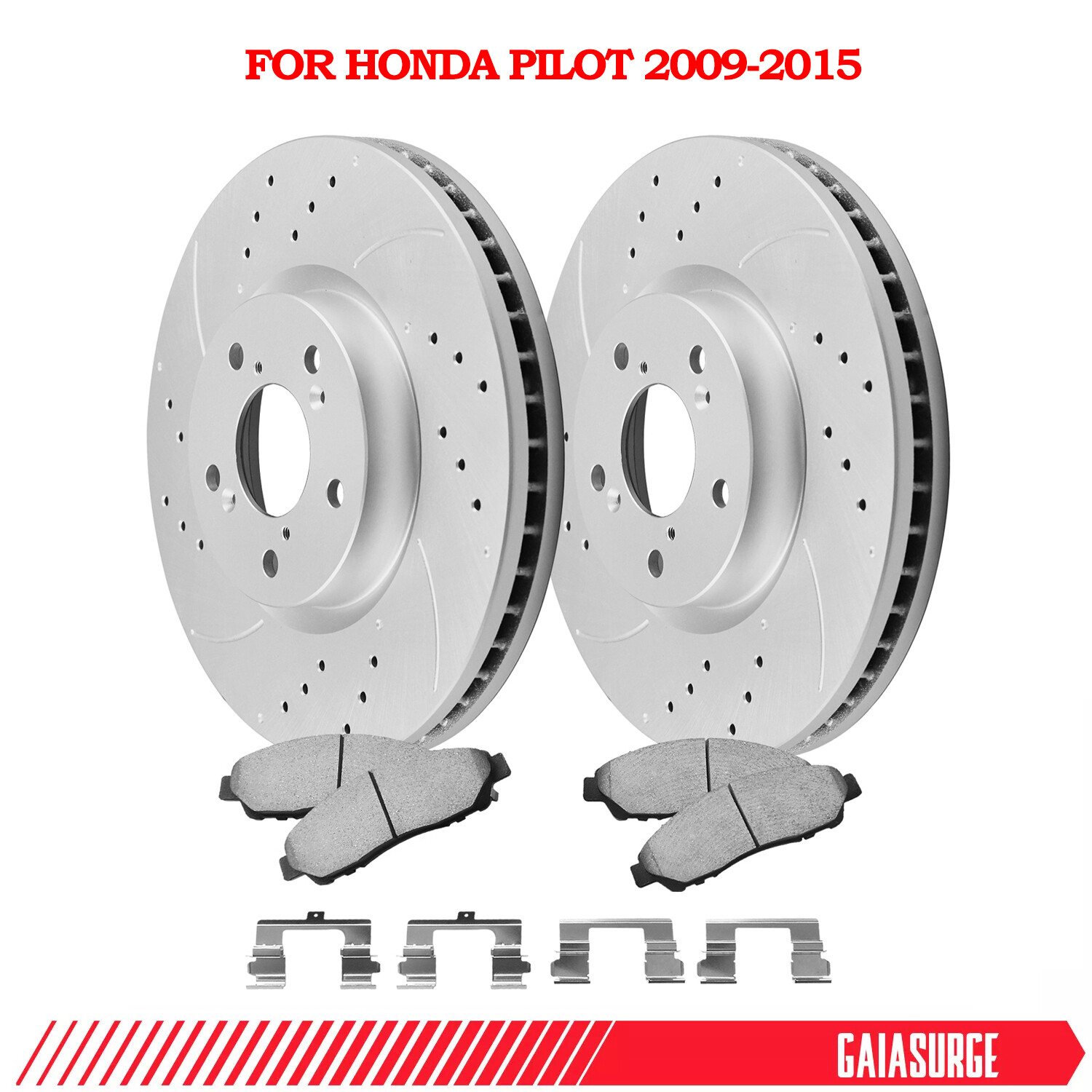 330mm Front Disc Brake Rotors Ceramic Pads Kit for 2009-2015 Honda Pilot 3.5L V6