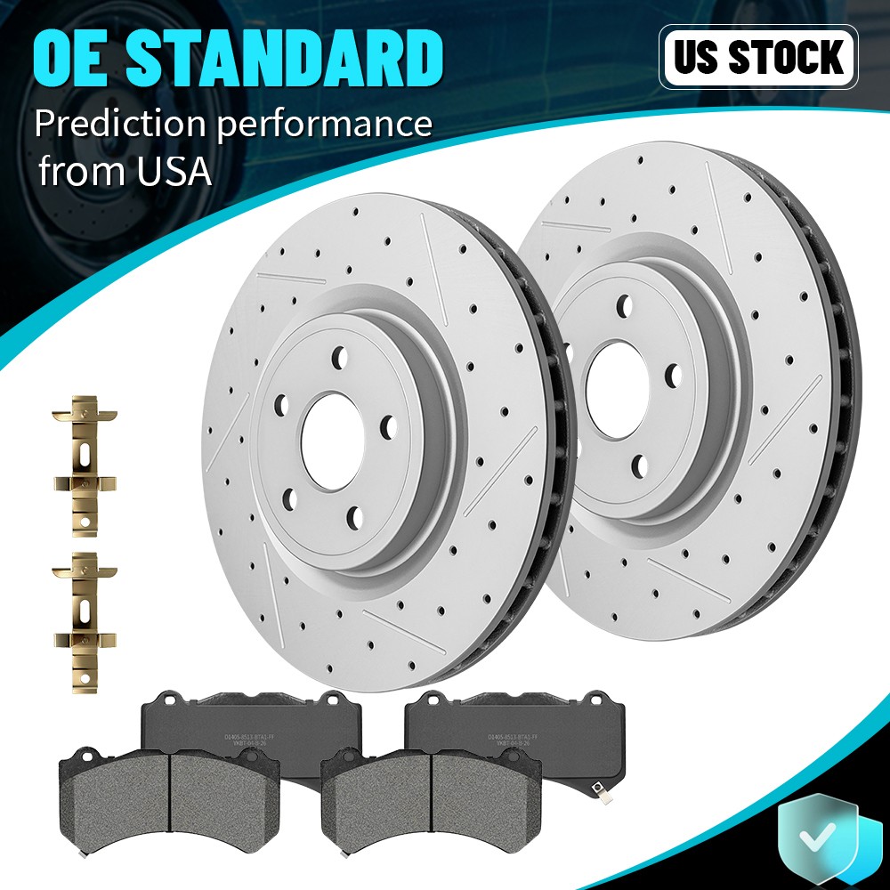 Front Disc Rotors & Ceramic Brake Pads For Jeep Grand Cherokee Durango 6.2L 6.4L