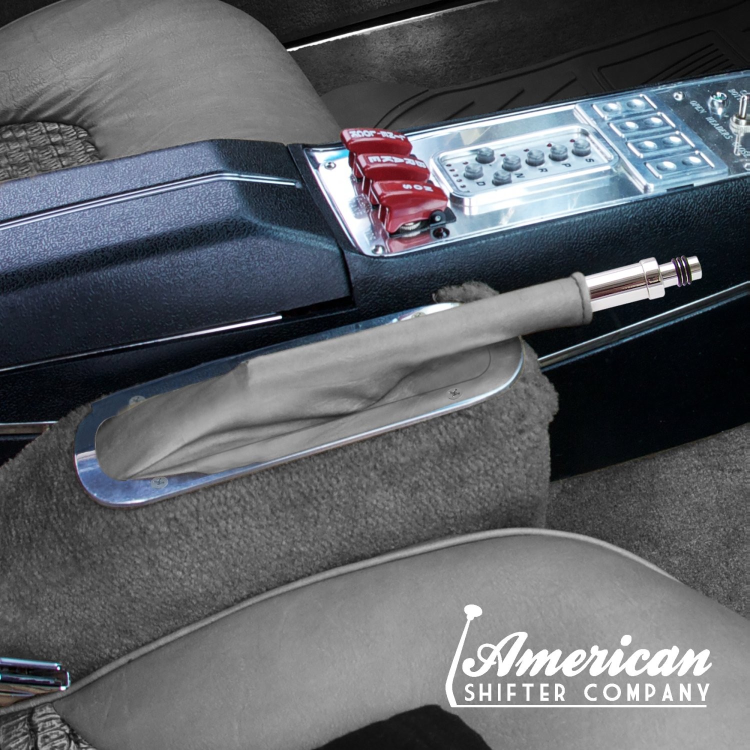 Grey Horizontal Shifter or Emergency Brake Boot With Real Heavy-Duty Naugahyde