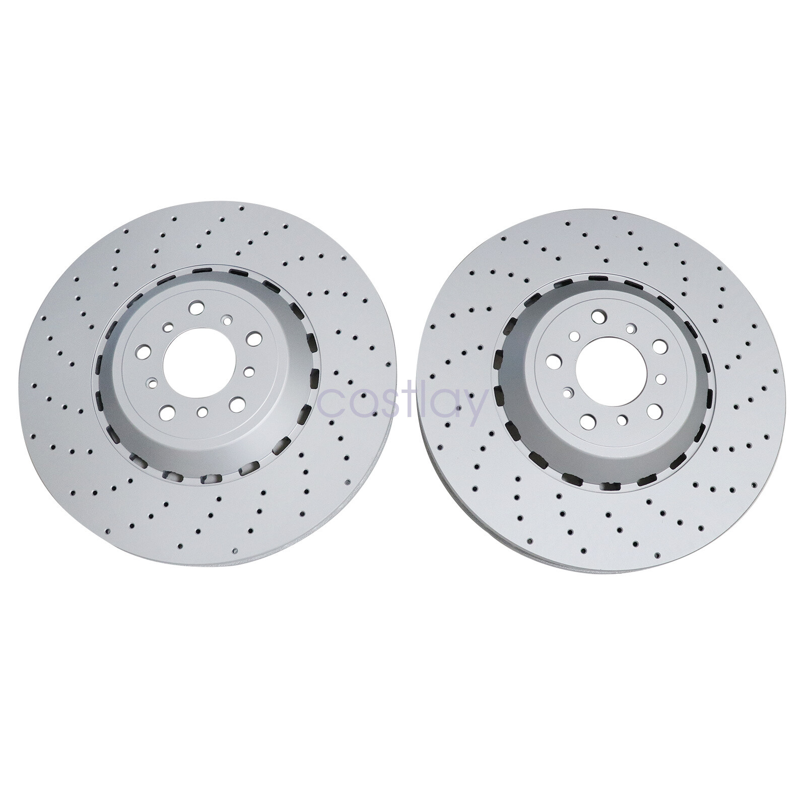 2X Front Vented & Drilled Disc Brake Rotors For BMW F10 F12 F13 M5 M6