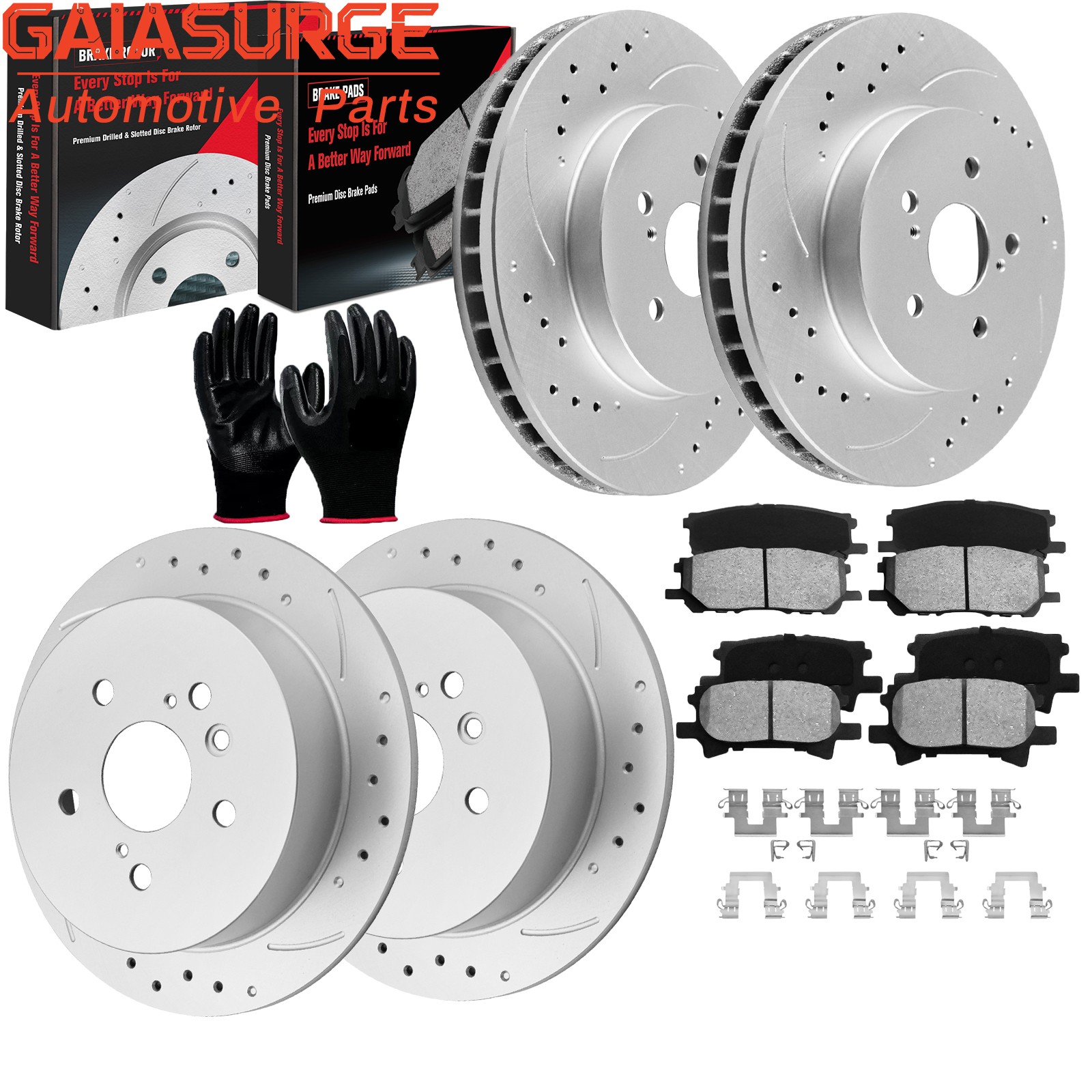 Front Rear Disc Rotors Brake Pads for 2007-2009 Lexus RX350 2006-2007 RX400h
