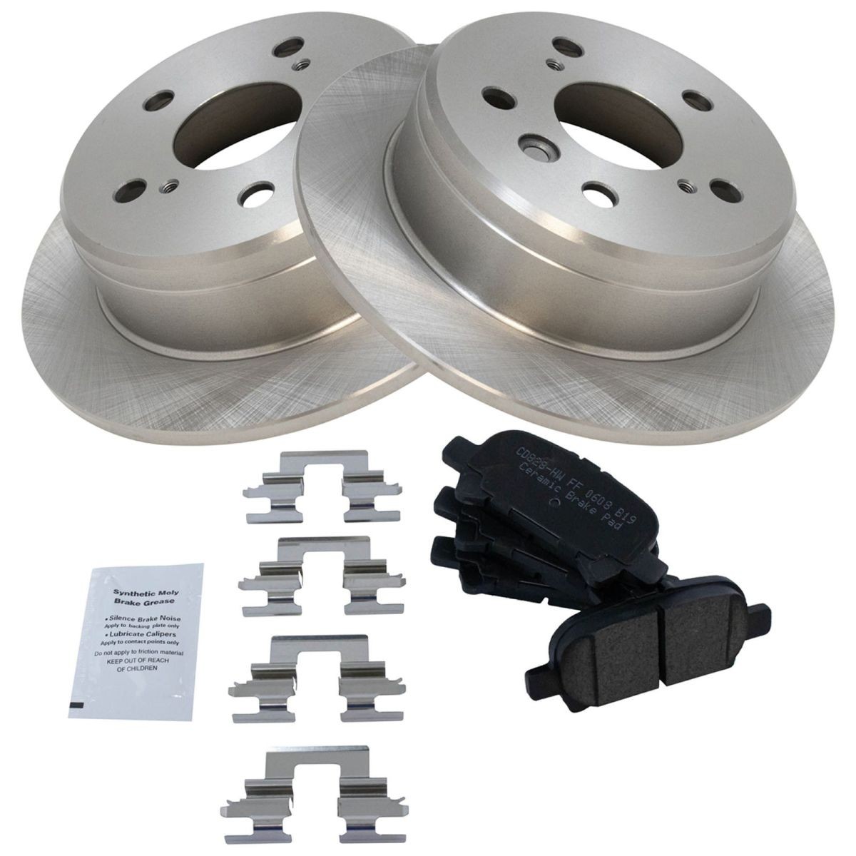 Rear Ceramic Brake Pad & 2 Rotors Discs Kit for Toyota Camry Solara