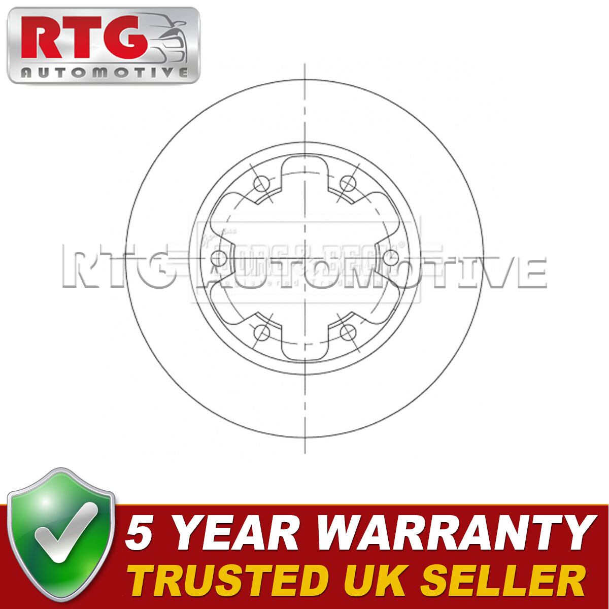 Rear 1x Brake Disc Fits Ford Transit 2013- 2.0 D 2.2 dCi #2 1815600