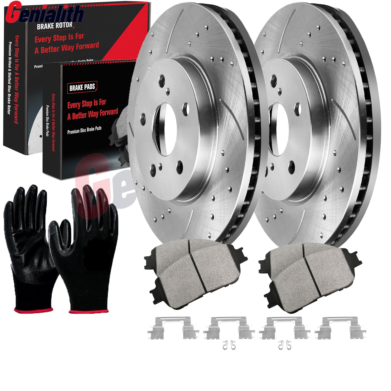 11.7in Front Drilled & Slotted Brake Rotors Pads For Lexus ES300 2002 2003 3.0L