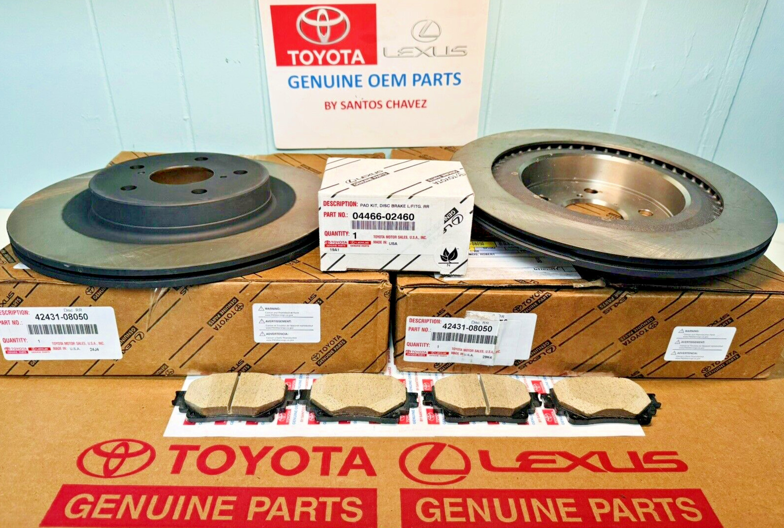 2021-2024 Sienna Rear Right/Left Brake Rotor&Brake Pads Set GENUINE OEM PART