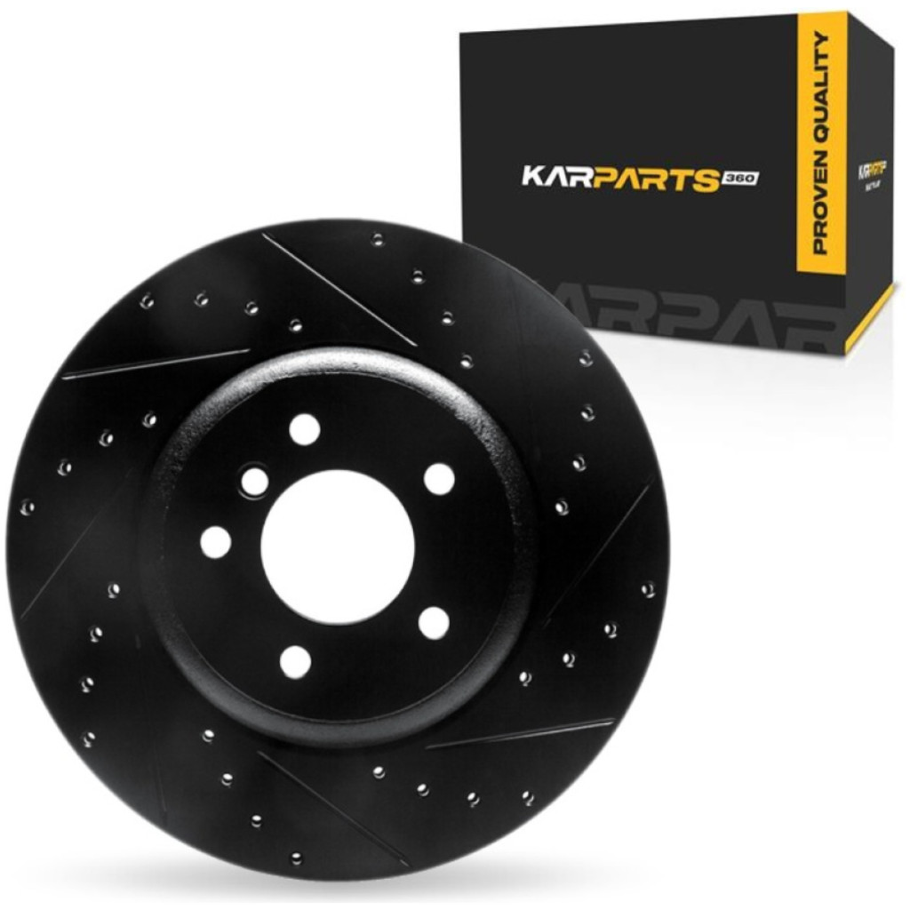 For BMW 535i 2008-2010 Brake Rotor | Black | 345 mm. / 13.58in. Outside Diameter