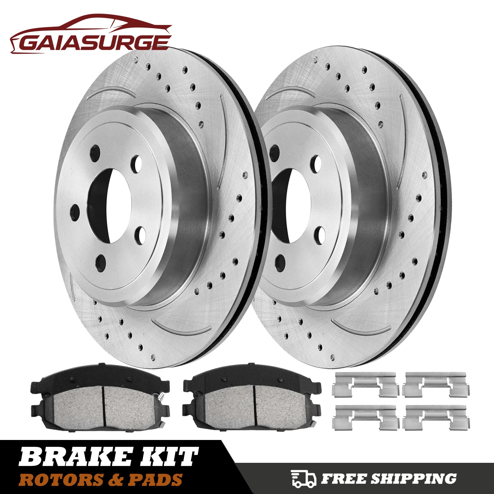 Front Brake Rotors & Ceramic Pads for 2005 – 2010 Jeep Grand Cherokee Commander