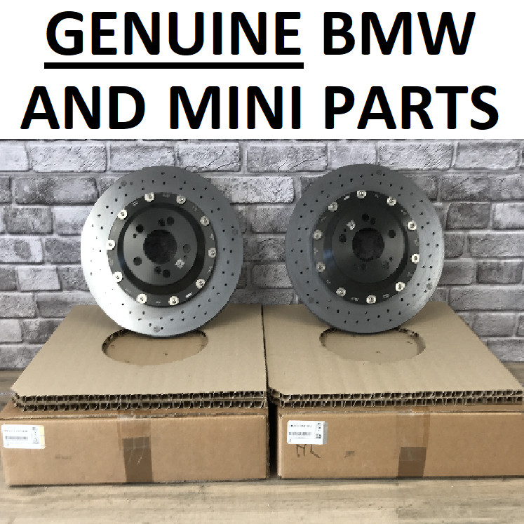 GENUINE BMW M Carbon Ceramic Brake Discs 34212284807, 34212284808 REAR PAIR. R1E