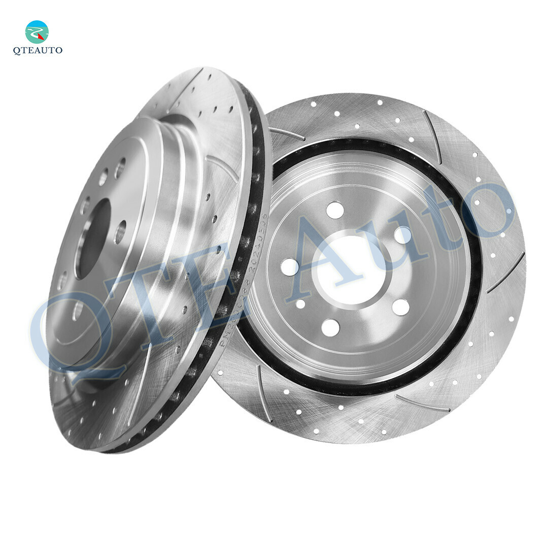 Rear Drilled Slotted Brake Disc Rotors For 2008-2014 Cadillac CTS