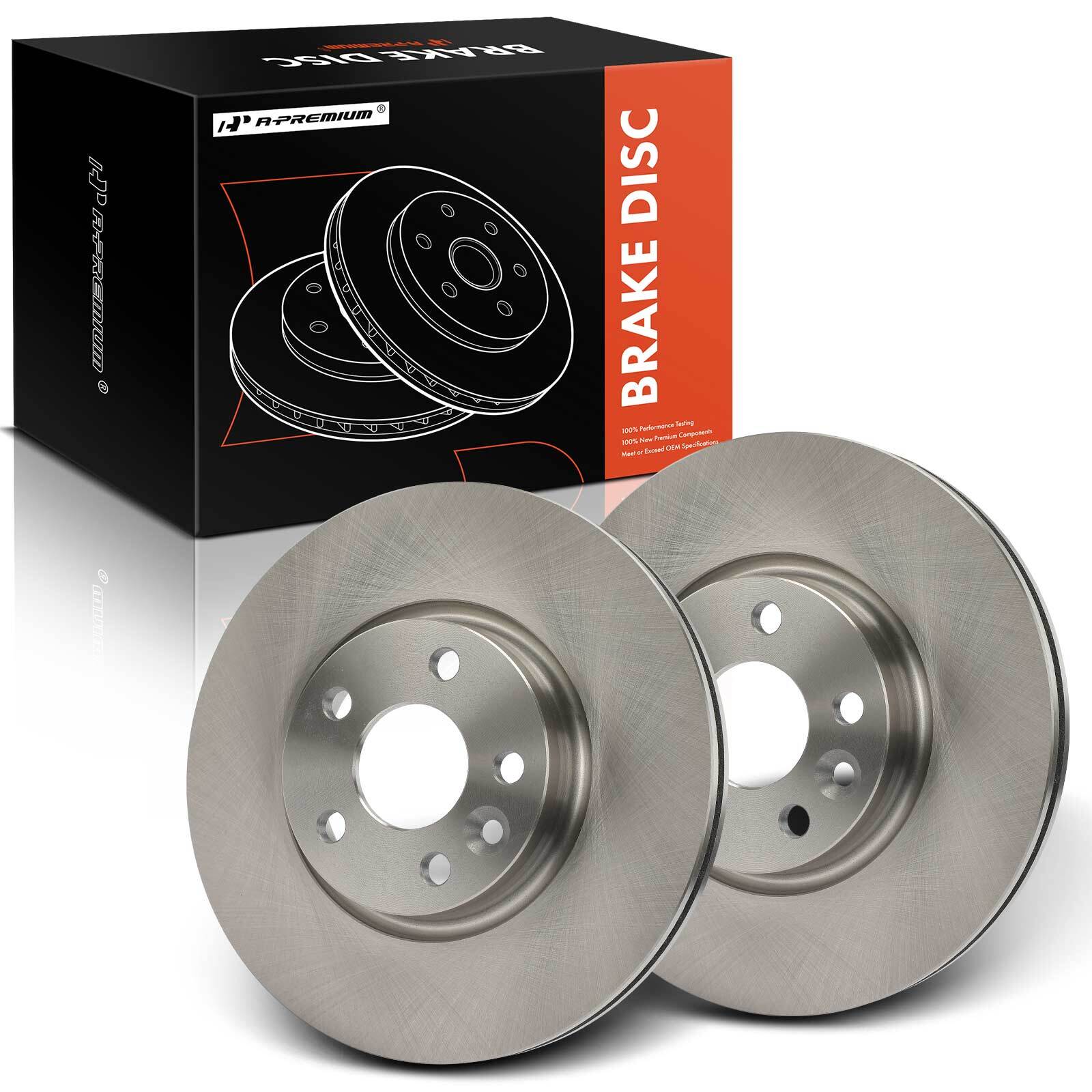 A-Premium Front Disc Brake Rotors for Volvo S60 2011-2018 XC70 V60 Land Rover