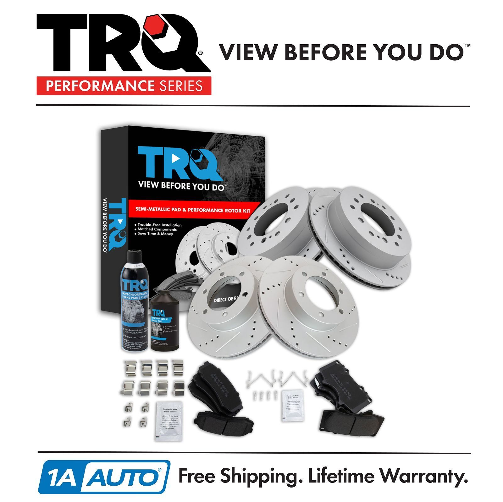 TRQ Performance Front and Rear Brake Pad & Rotor Kit Fits 03-07 Toyota Sequoia