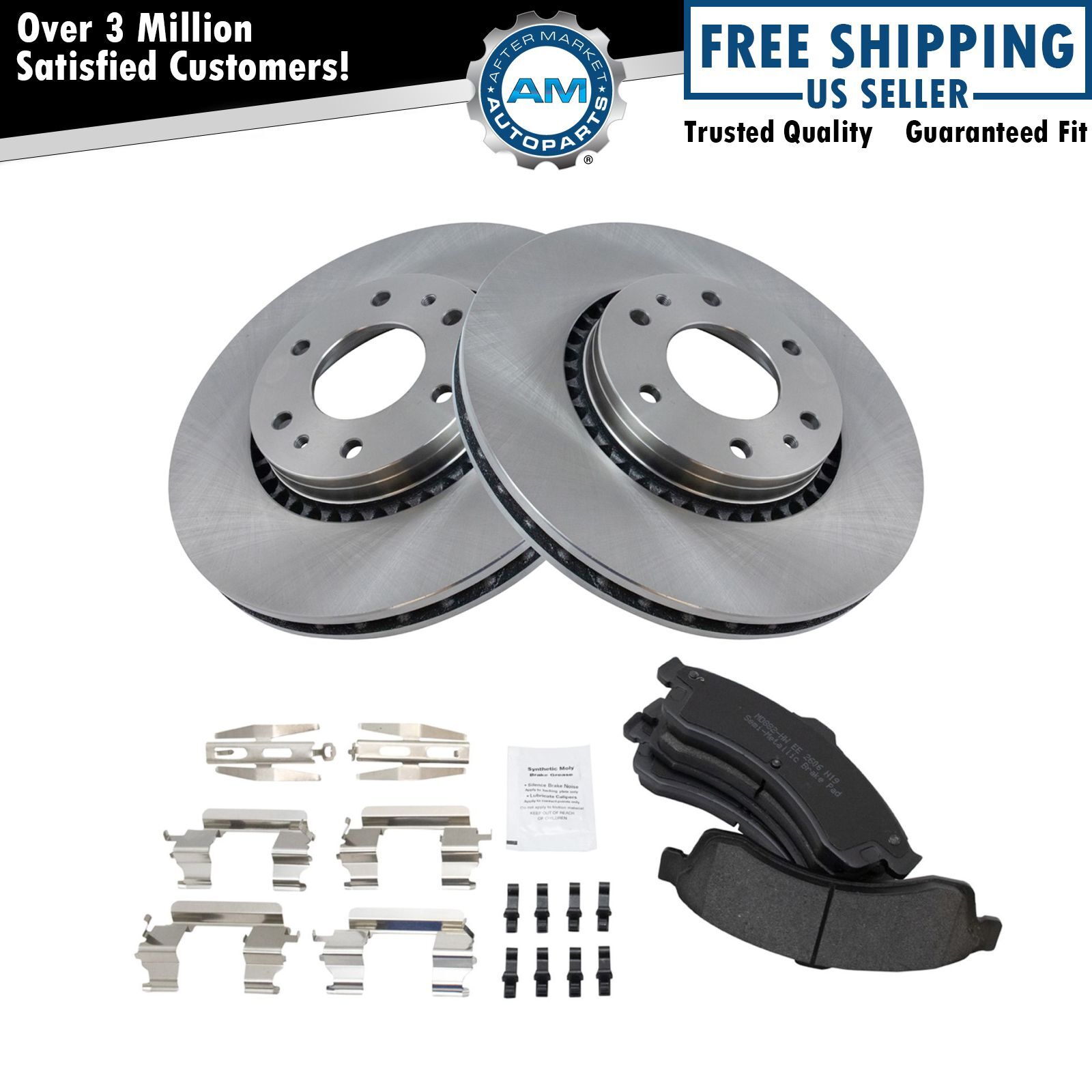 Front Premium Metallic Brake Pad & Rotor Kit for GMC Chevy Saab SUV New