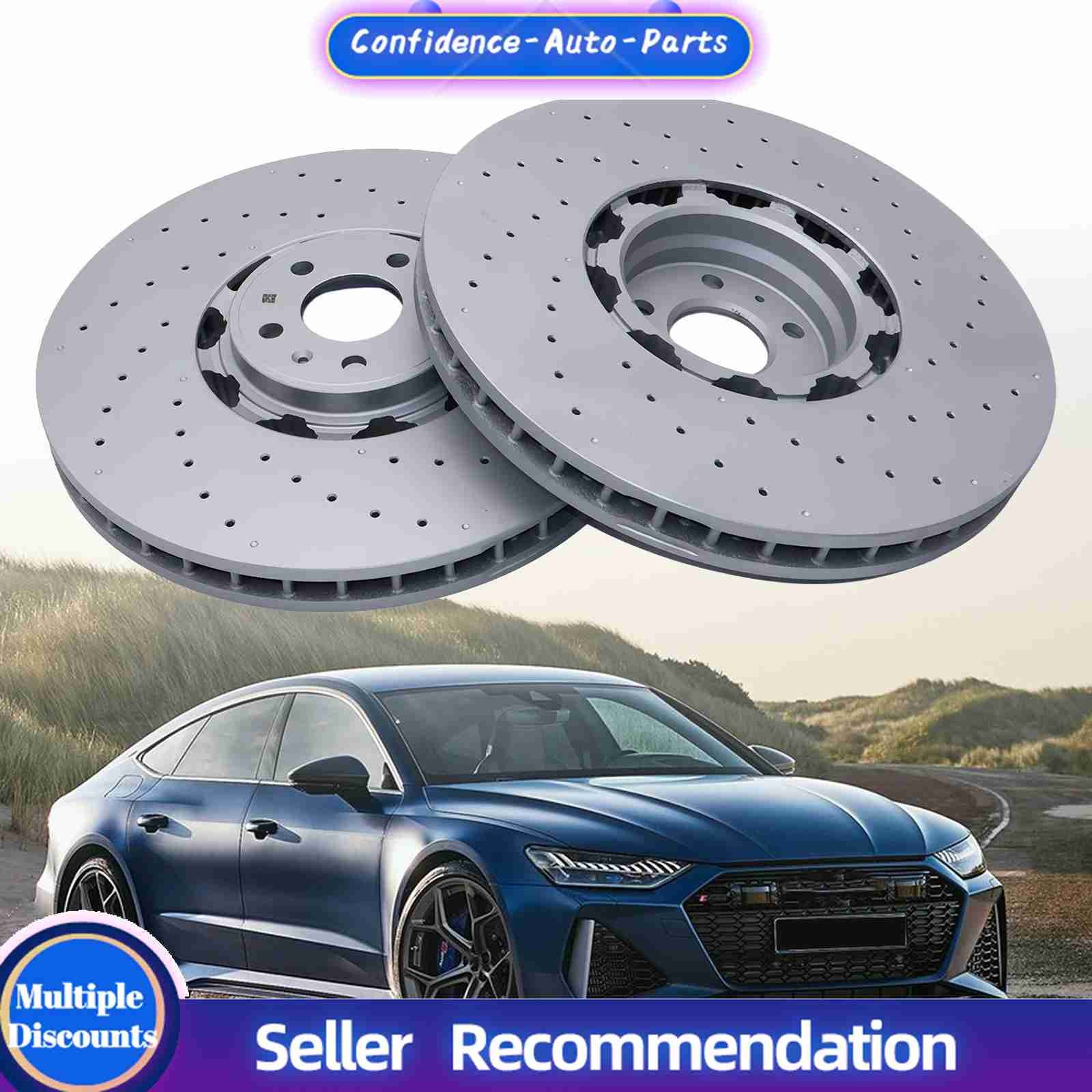 Front Disc Brake Rotor Set FIT 2021-2024 Audi RS6 Avant RS7 Sportback 4K0615301S