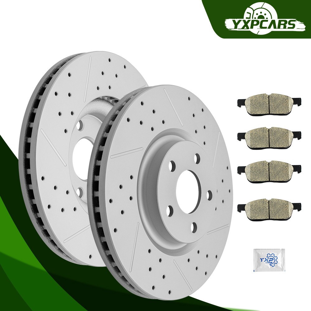 316mm Front Disc Rotors Ceramic Brake Pads Kit for 2015 – 2020 Ford Edge