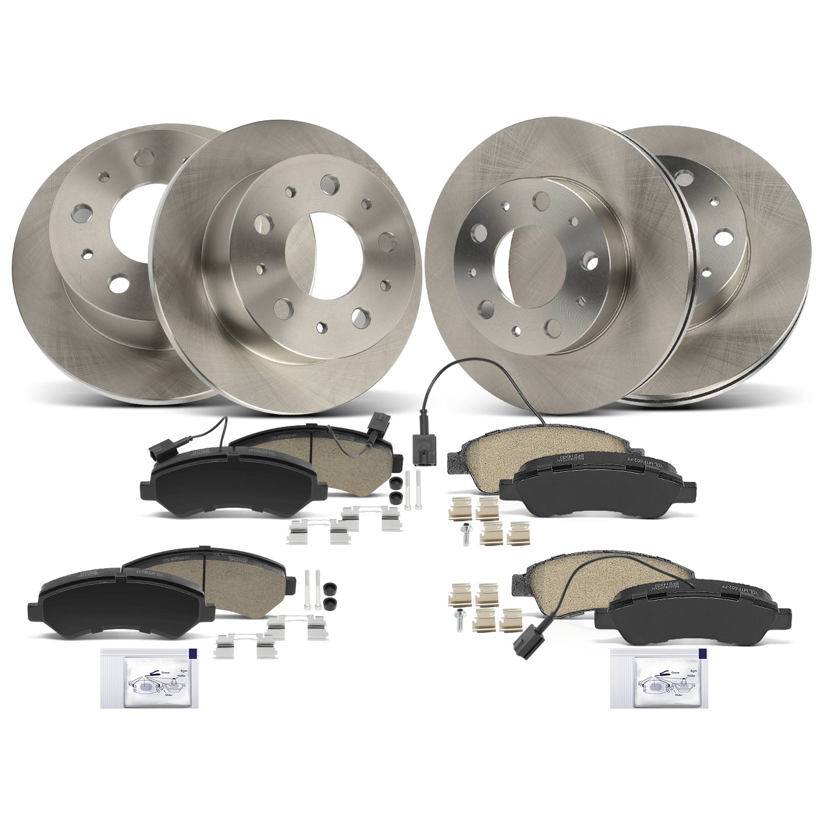 12Pcs Disc Brake Rotors & Ceramic Brake Pads for Ram ProMaster 1500 Front & Rear