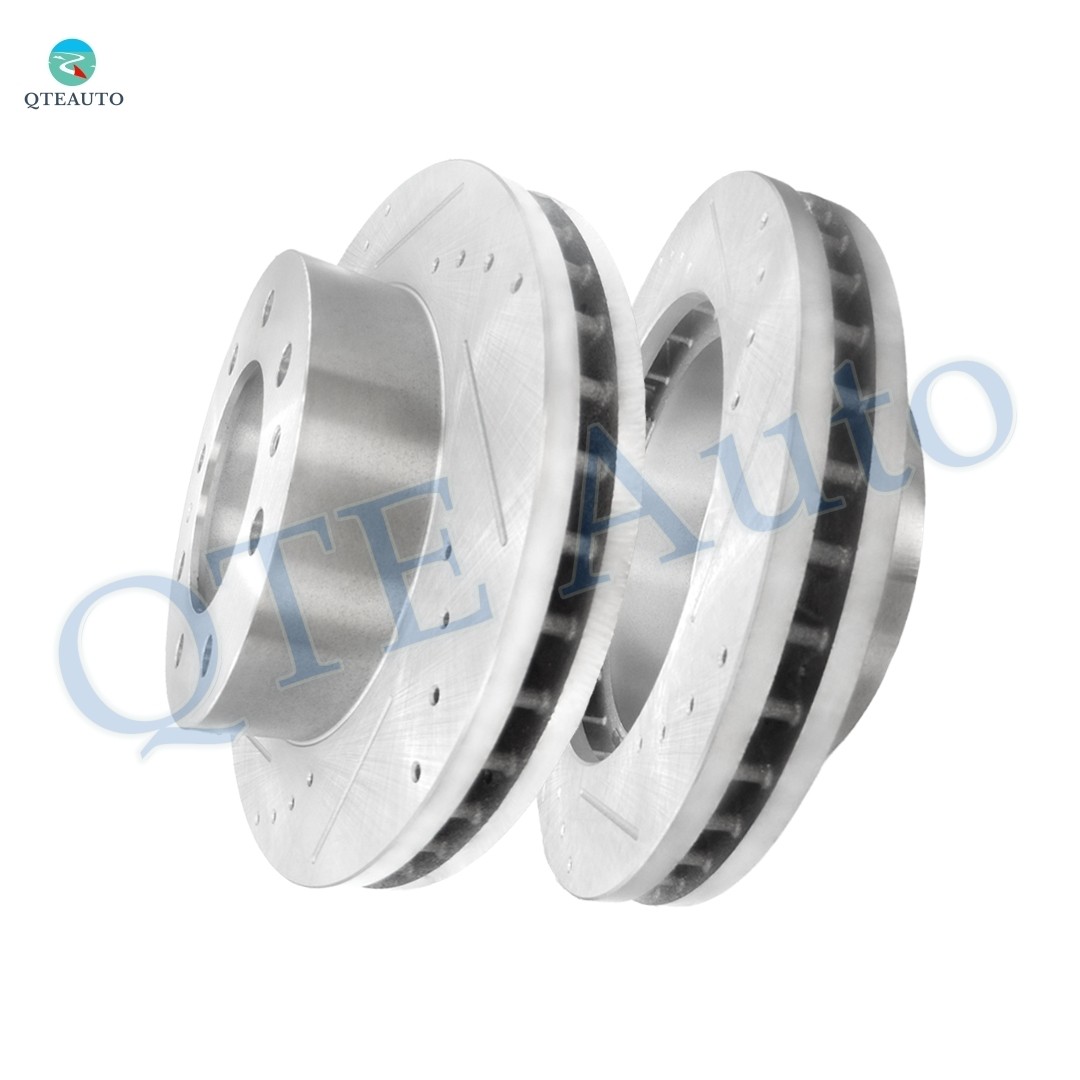 Front 325mm Drilled Slotted Brake Rotors For 2001-2010 Chevy Silverado 2500 HD